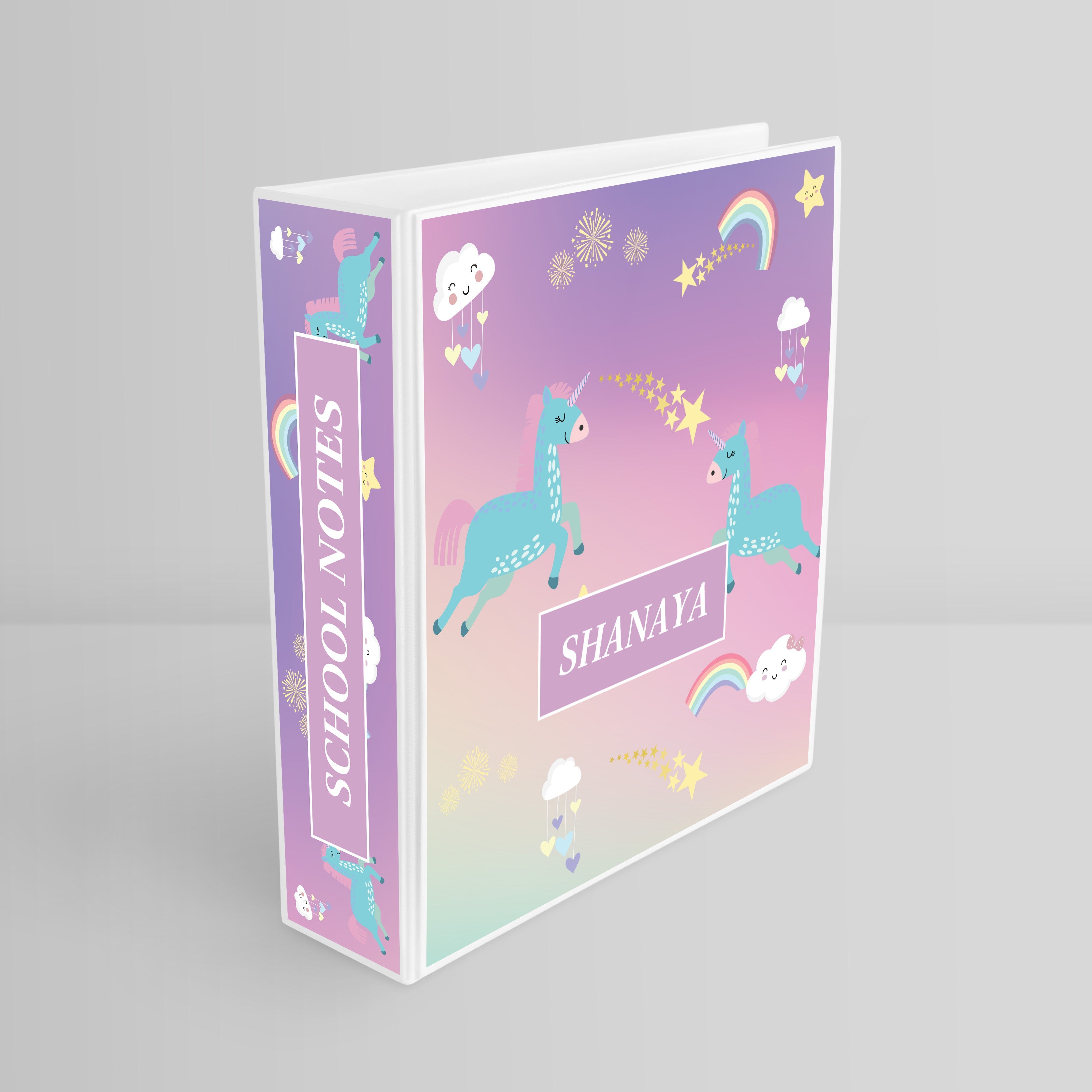 Unicorns & Rainbow Binder File (kids)