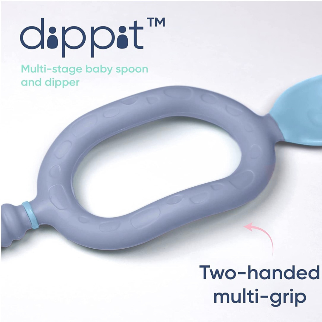 Bibado Dippit™ Multi stage Baby Weaning Spoon and Dipper Mint & Blue - Pack of 2