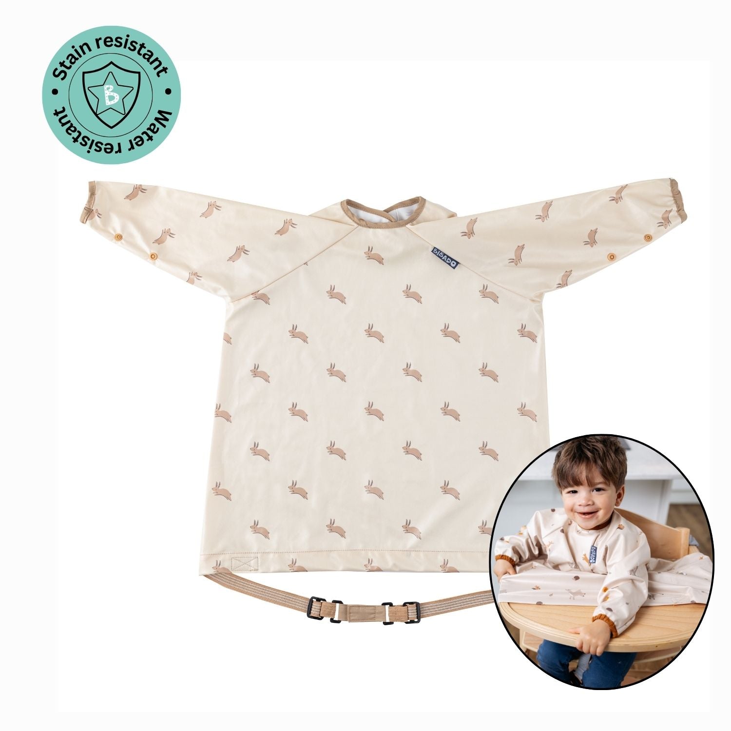 Bibado Long Sleeve Coverall Weaning Bib  Happy Hares