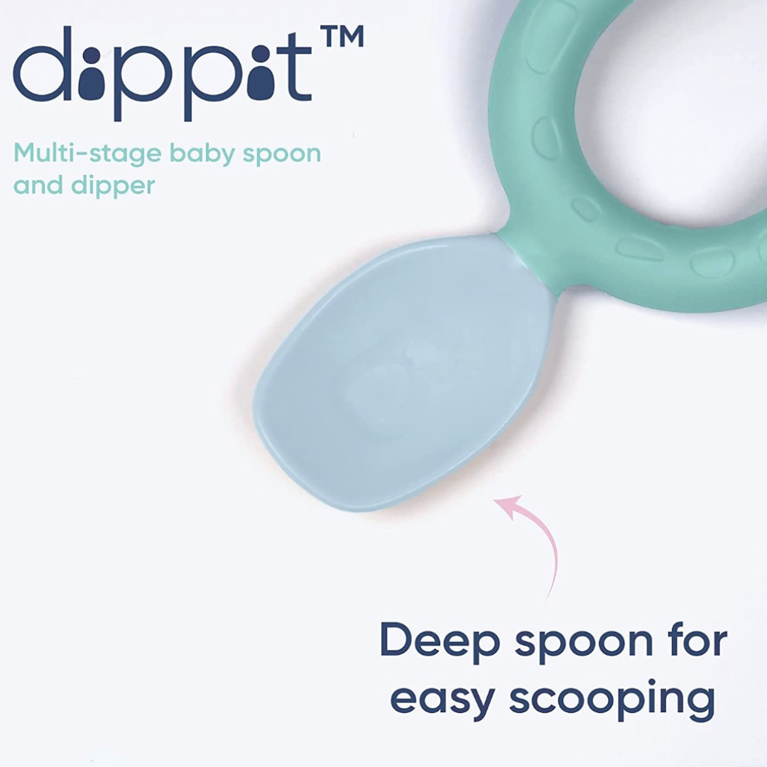 Bibado Dippit™ Multi stage Baby Weaning Spoon and Dipper Mint - Pack of 2