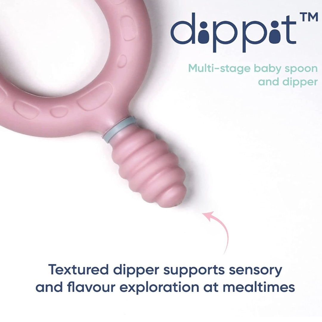 Bibado Dippit™ Multi stage Baby Weaning Spoon and Dipper Blush - Pack of 2