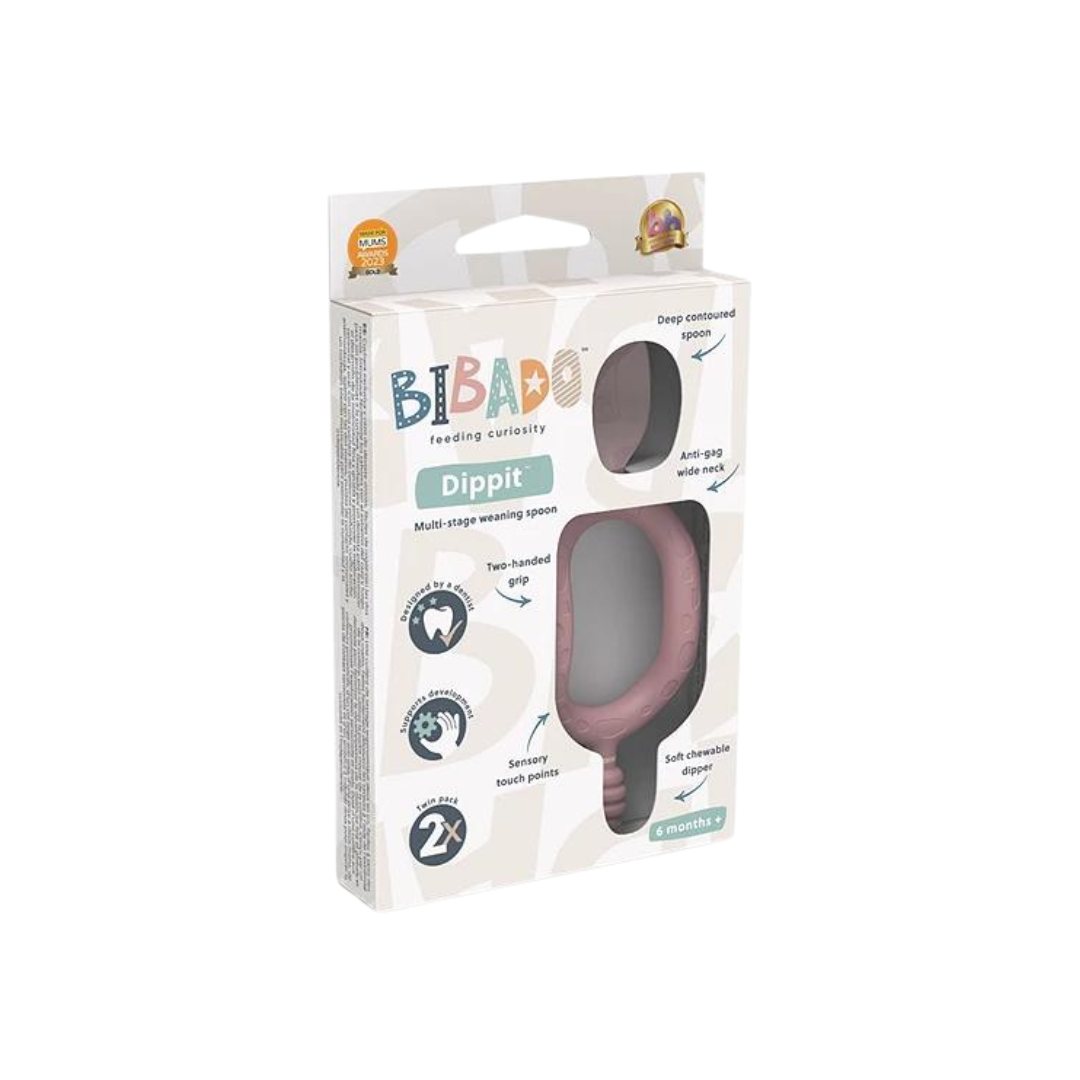 Bibado Dippit™ Multi stage Baby Weaning Spoon and Dipper Blush - Pack of 2