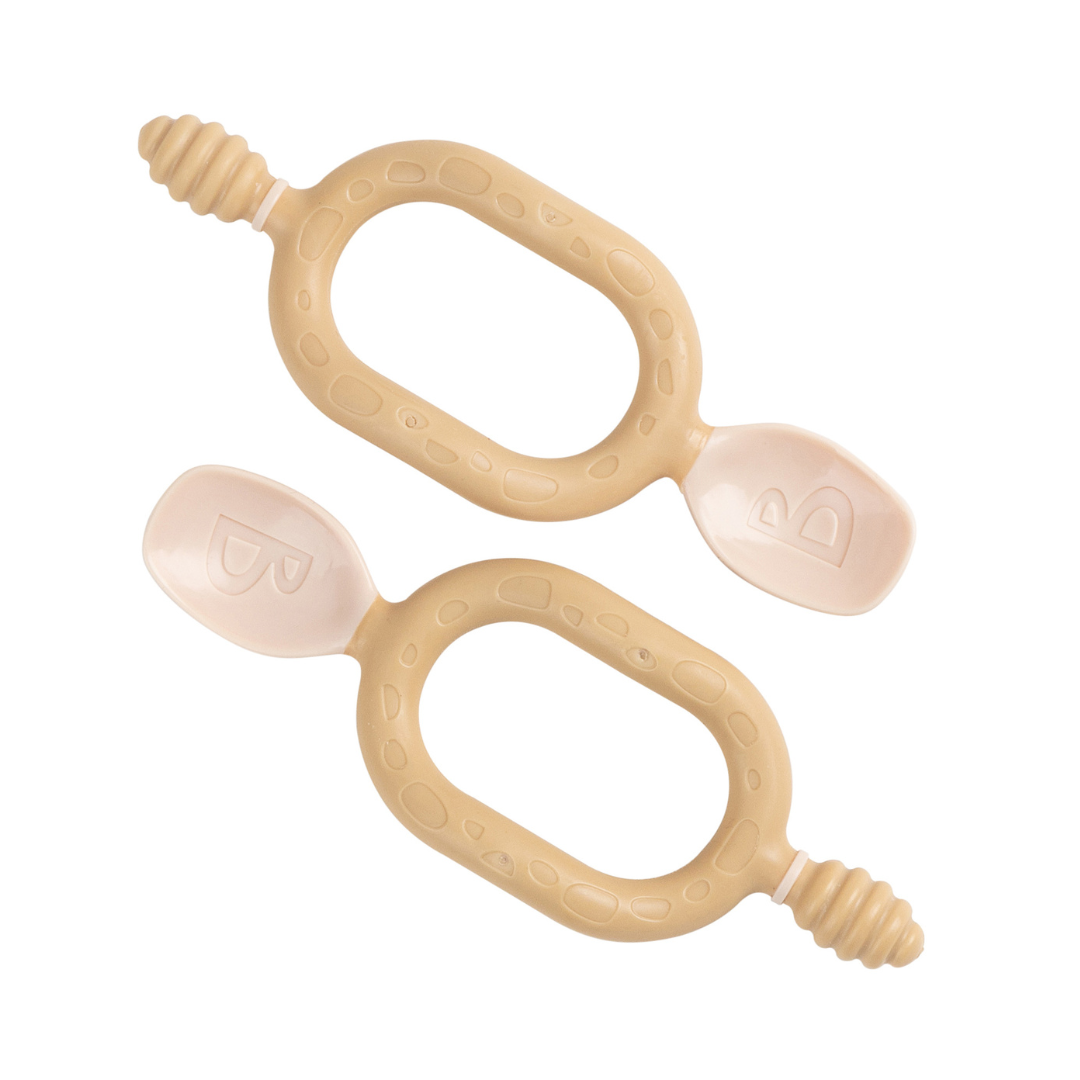 Bibado Dippit™ Multi stage Baby Weaning Spoon and Dipper Fawn - Pack of 2