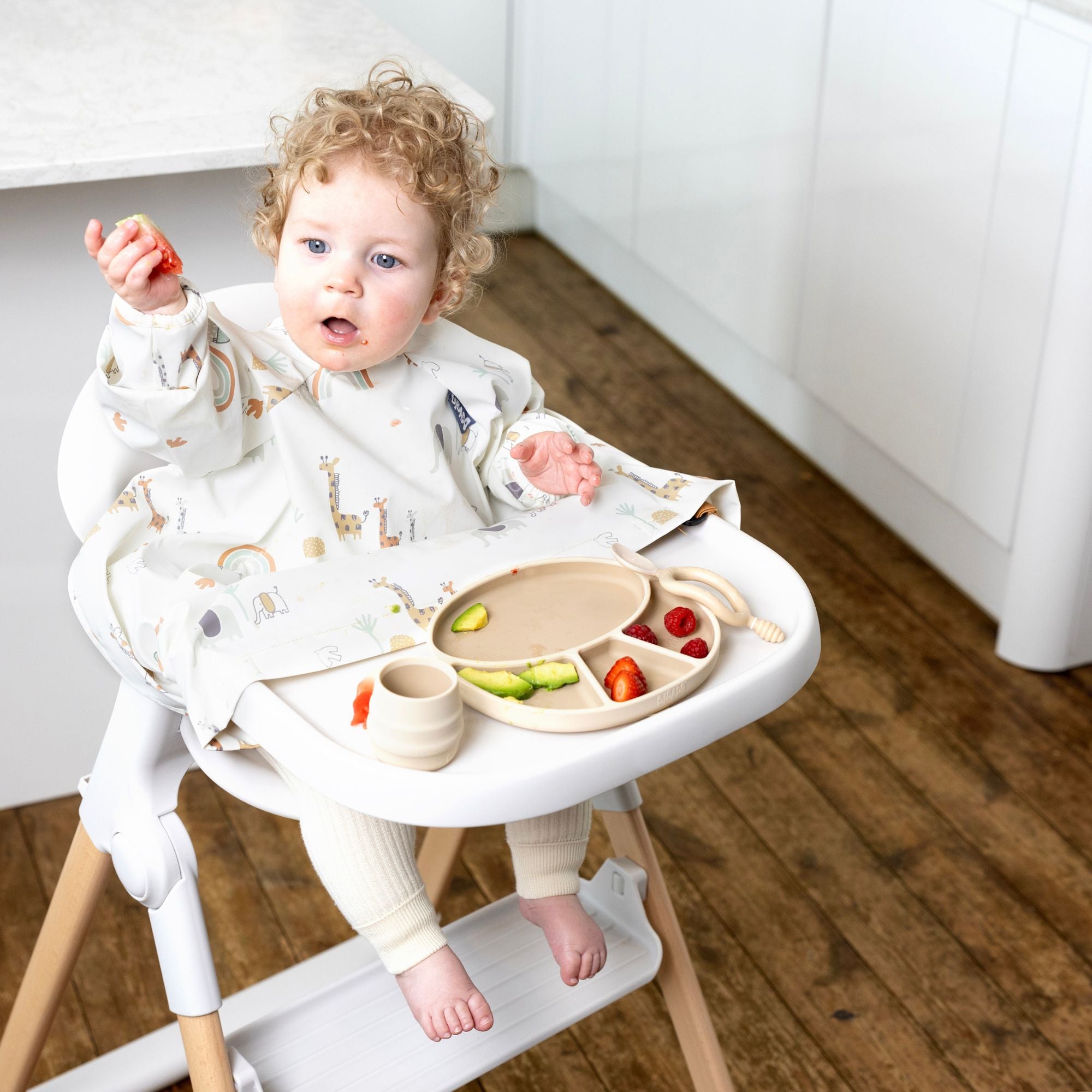 BiBaDo Stain & Water Proof Long Sleeve Coverall Shirt Weaning Bib - For Infants