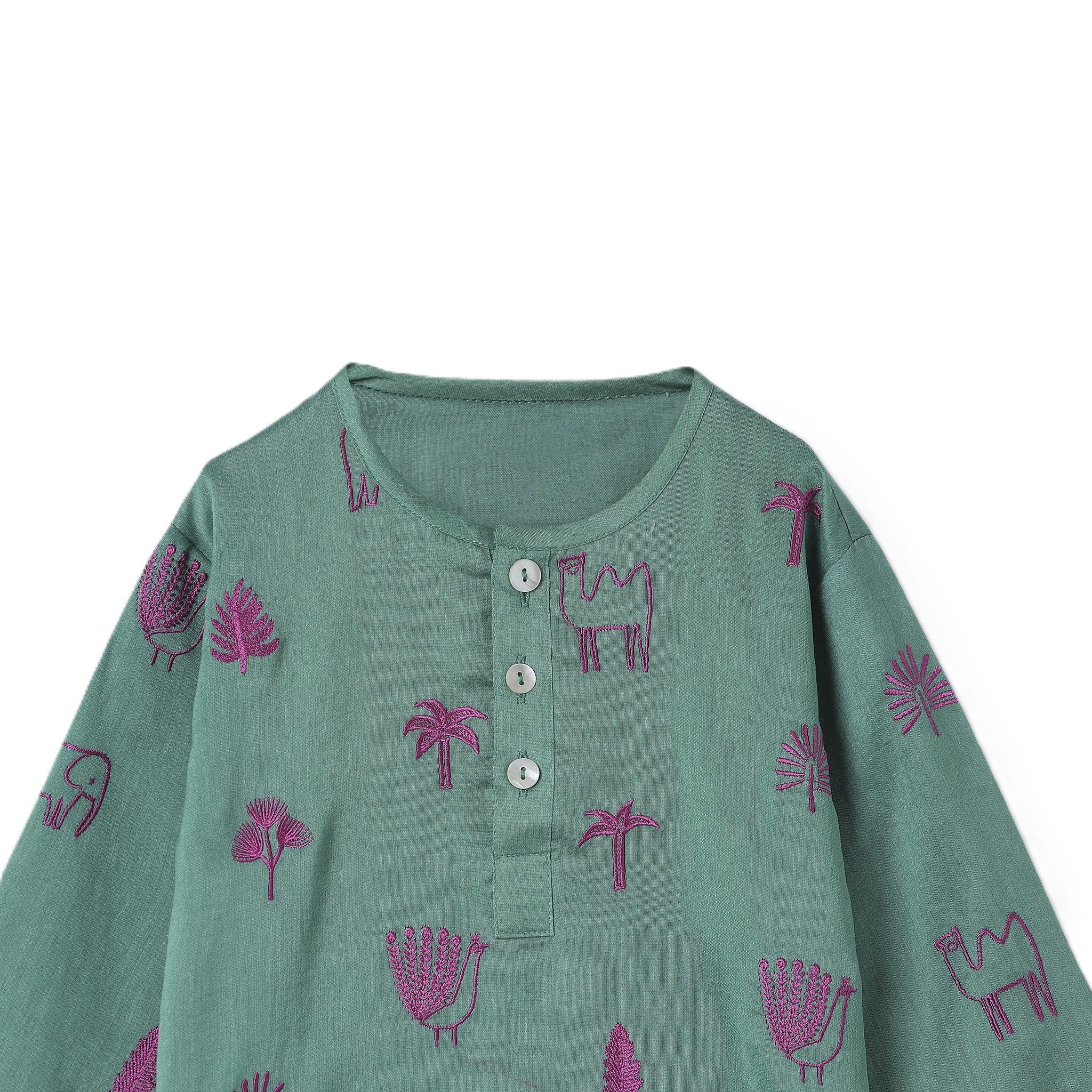 Chanderi Kurta Pyjama Set | Embroidered
