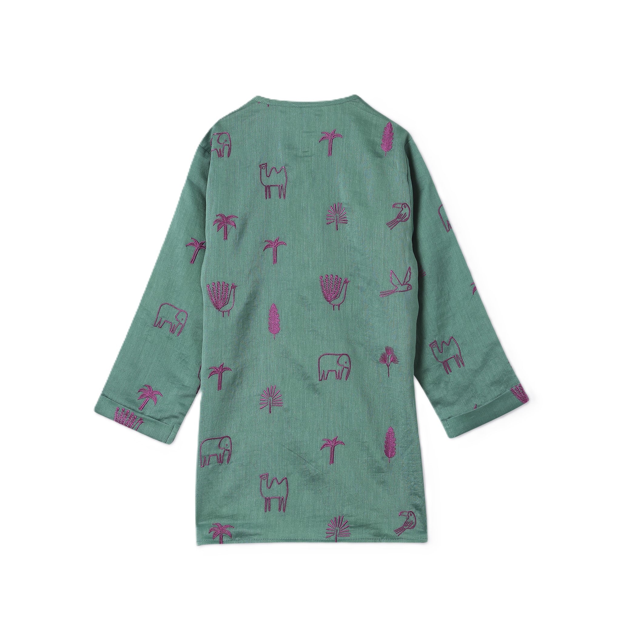 Chanderi Kurta Pyjama Set | Embroidered