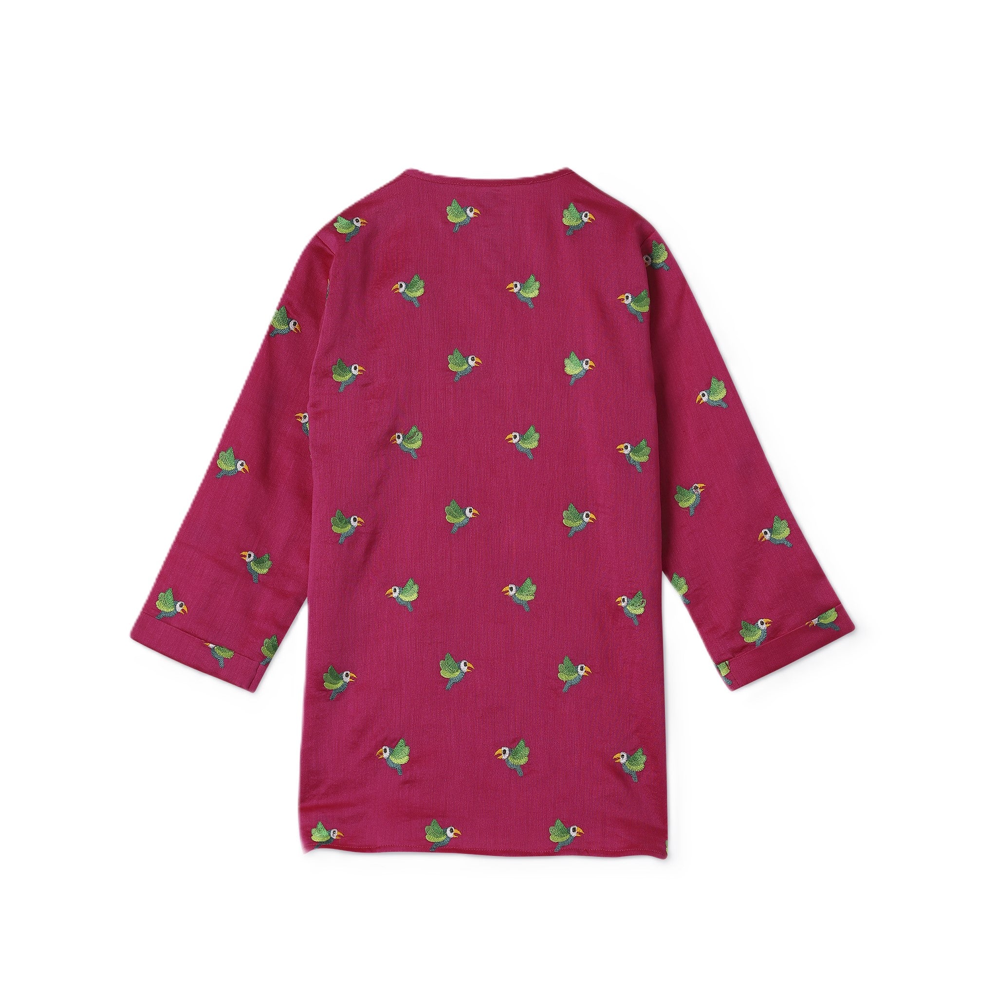 Chanderi Kurta Pyjama Set | Embroidered