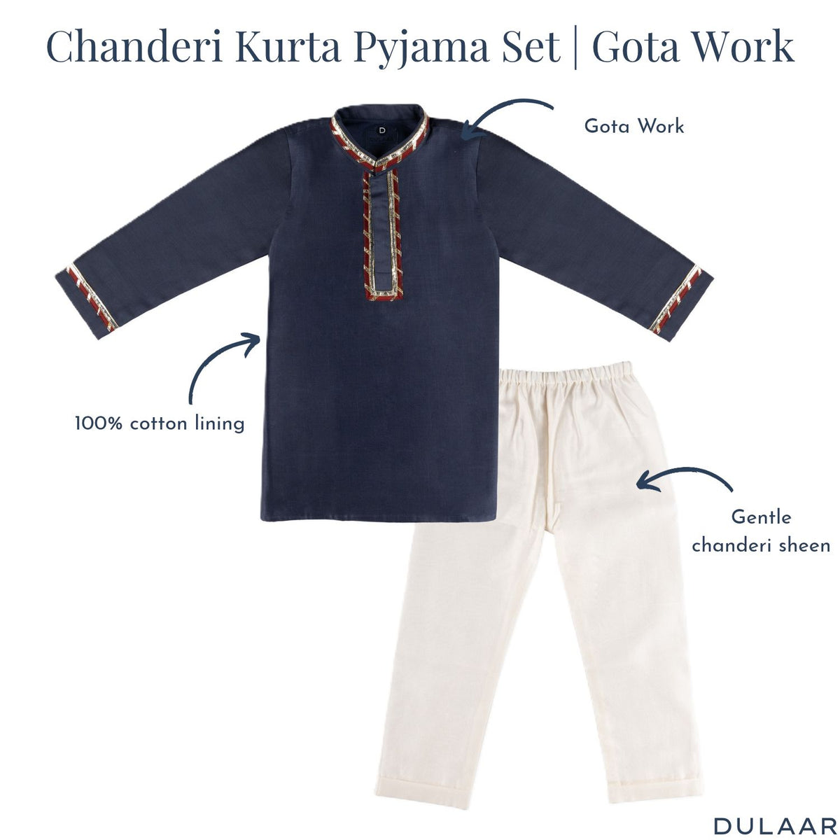Chanderi Kurta Pyjama Set (Gota Work)