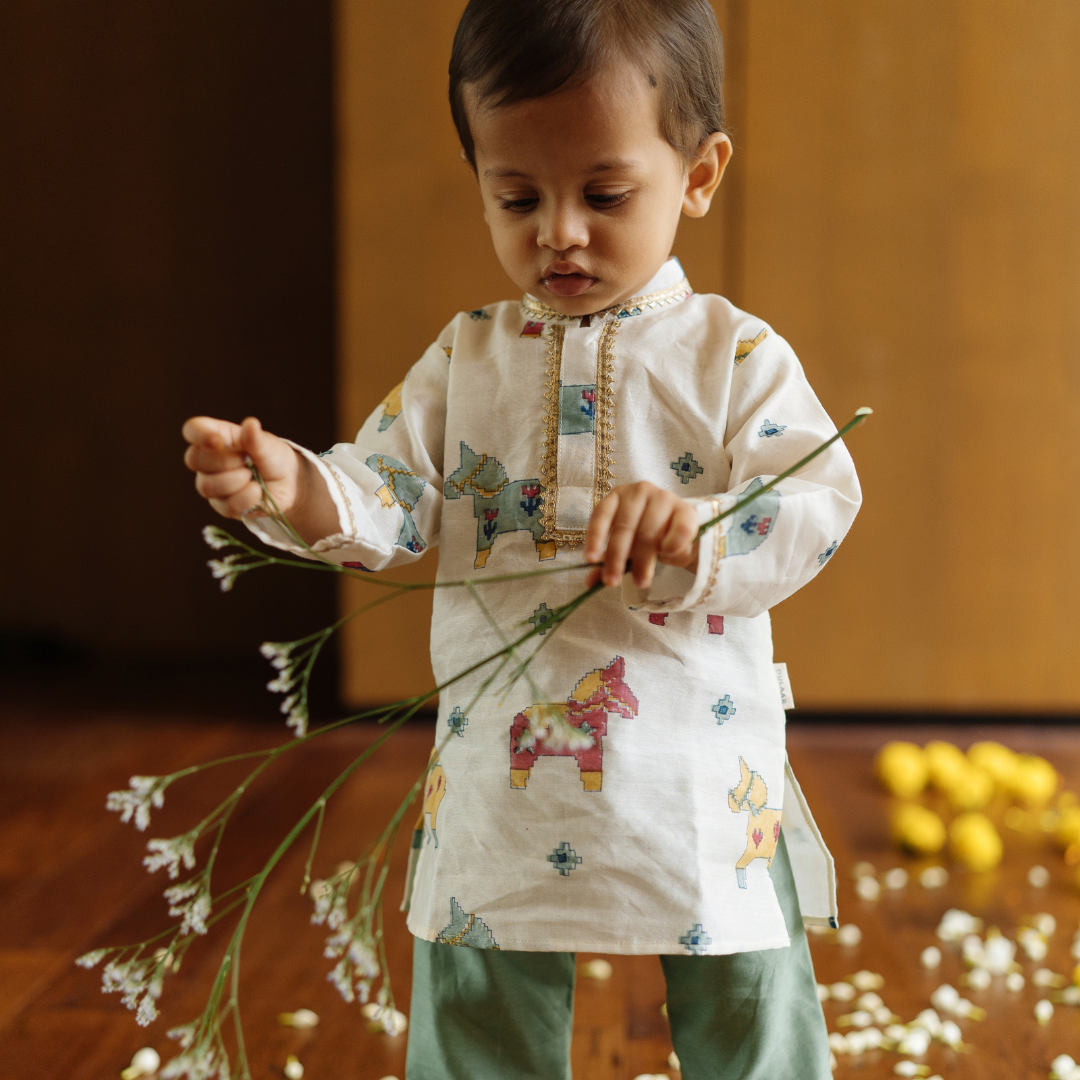 Chanderi Kurta Pyjama Set