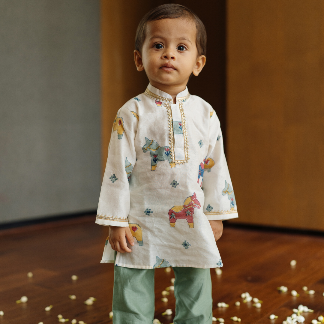 Chanderi Kurta Pyjama Set
