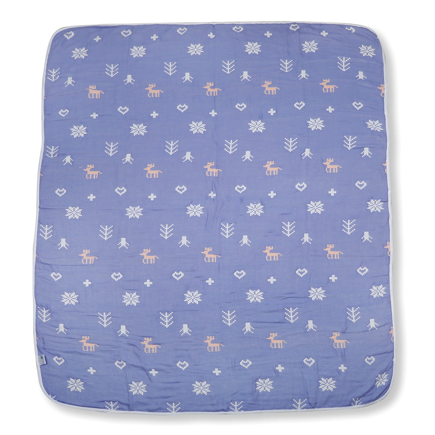 Winter Wonderland Dark Blue Embossed Baby XL Muslin Blanket