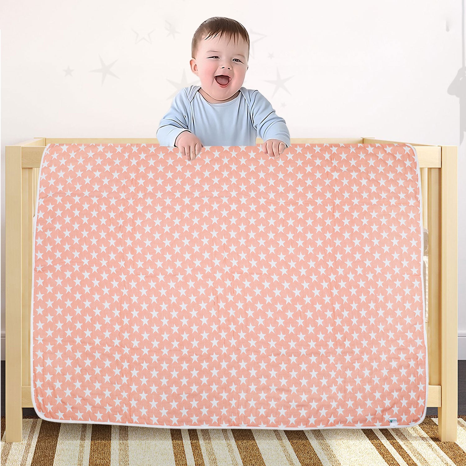 Your Star Is Born Peach Muslin Blanket