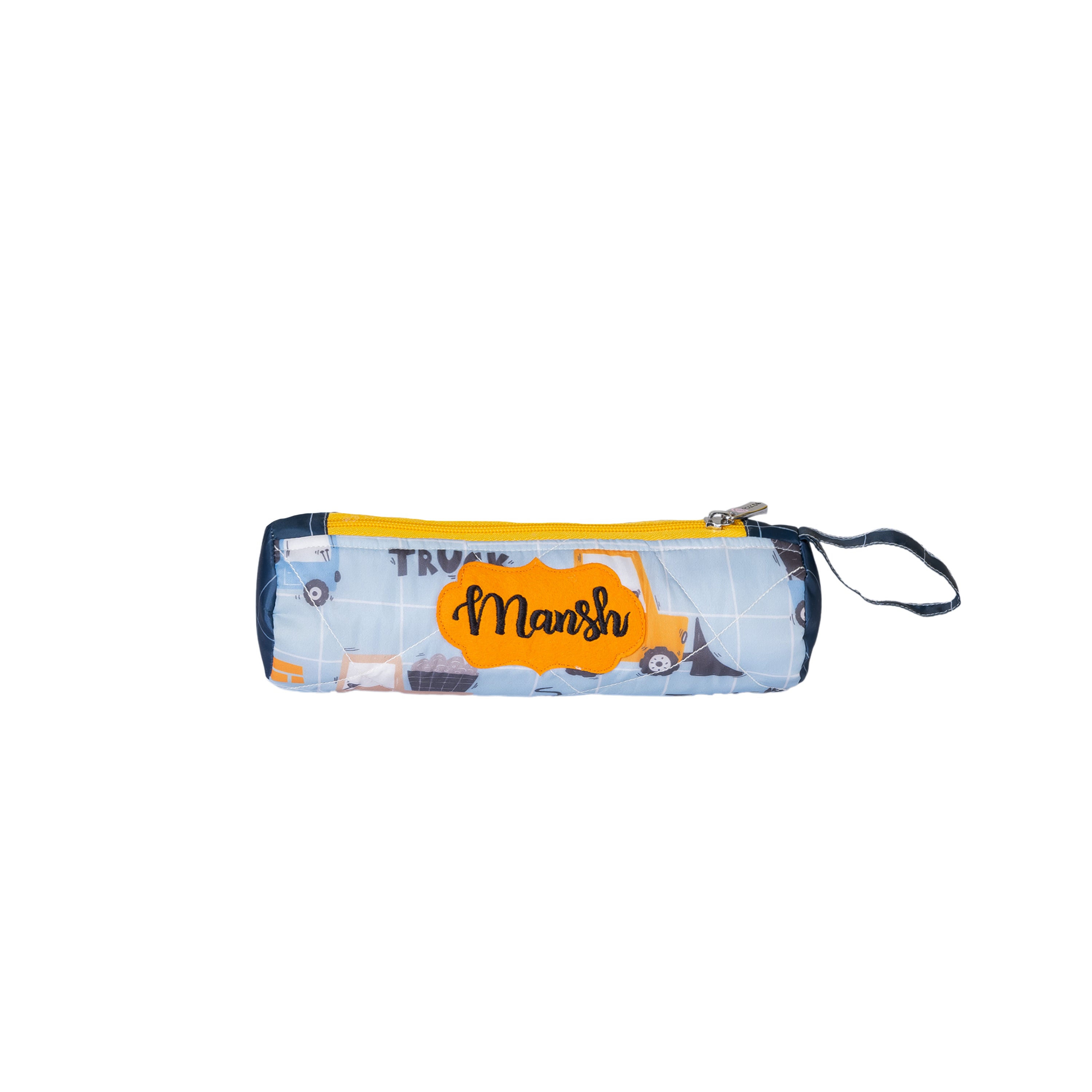 Round Pencil Pouch - Blue Truck