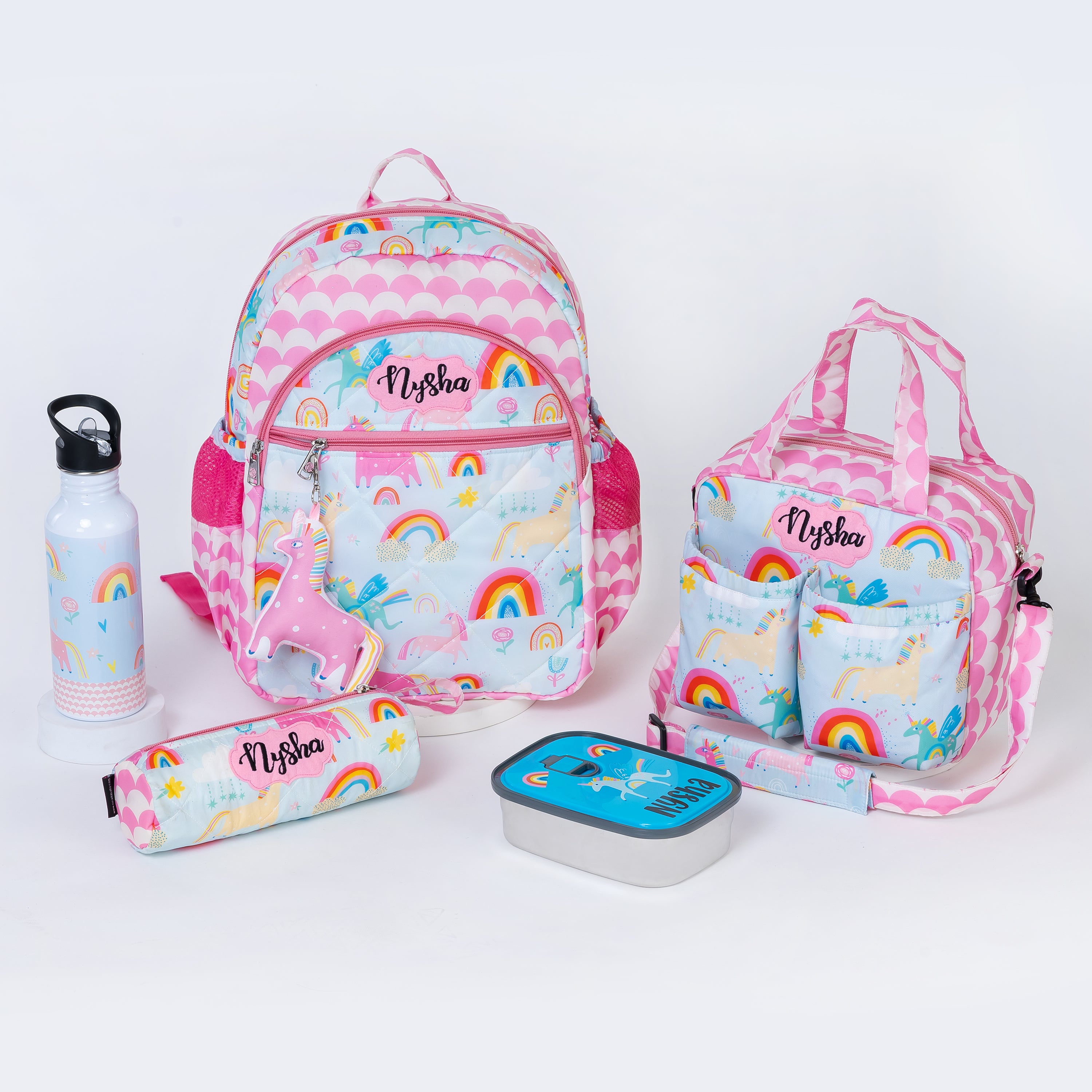 School Bag Set - Blue Unicorn