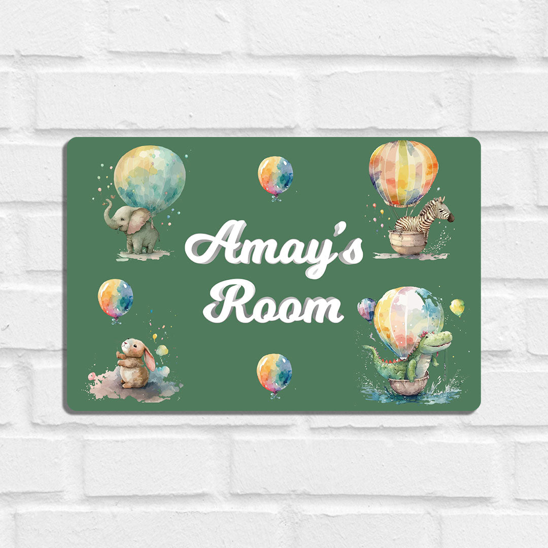 Balloon Safari Name Plate (Standard) (kids)