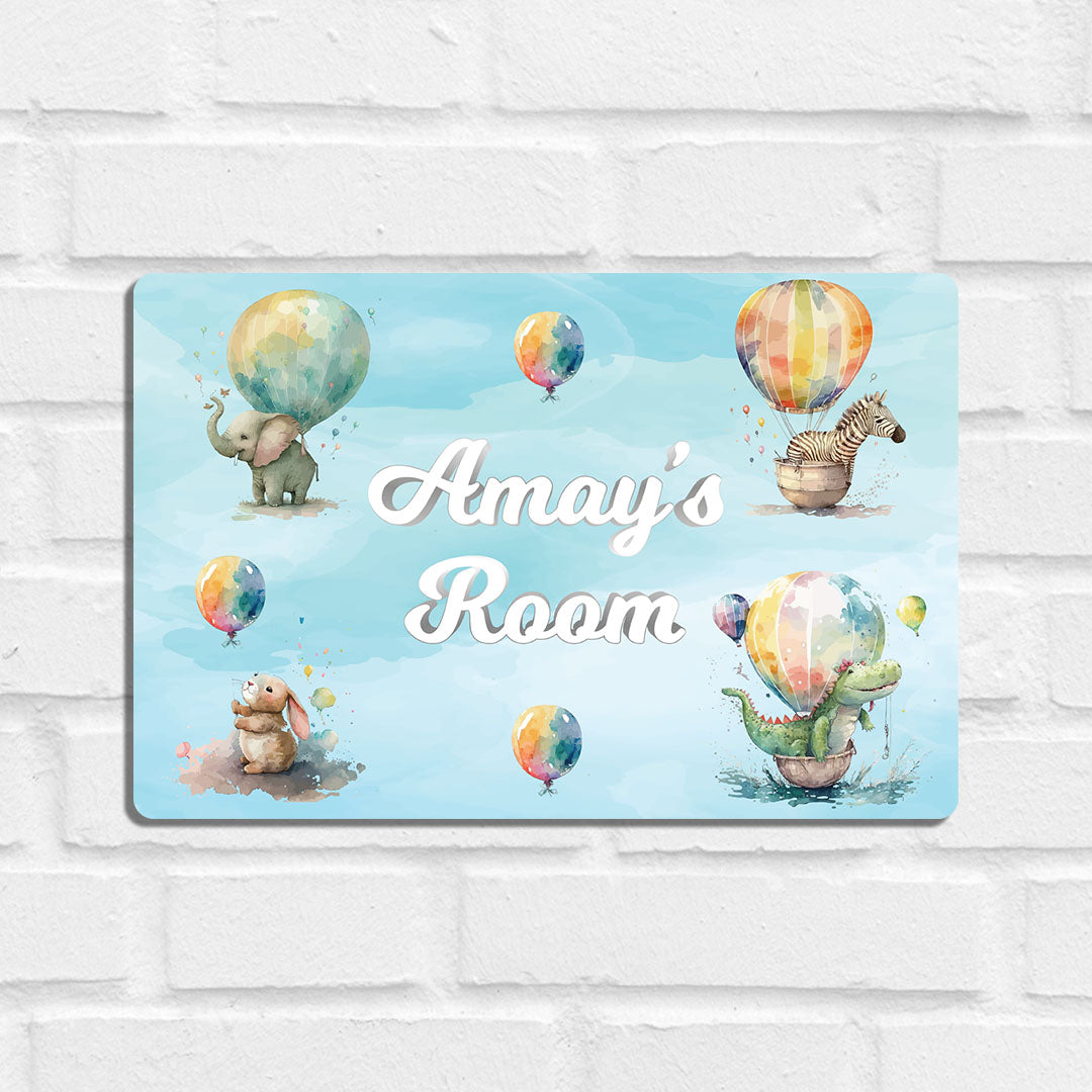 Balloon Safari Name Plate (Standard) (kids)