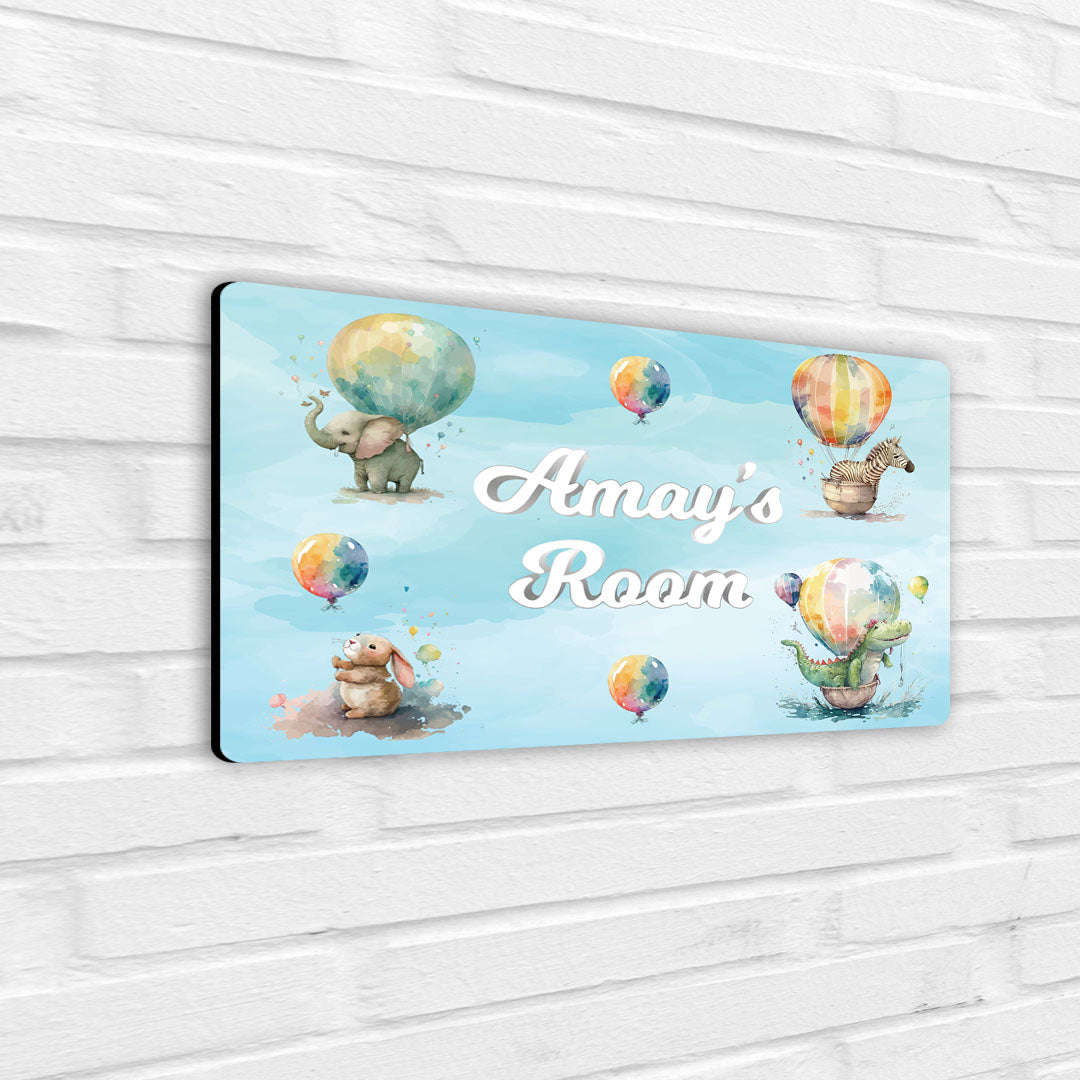 Balloon Safari Name Plate (Standard) (kids)