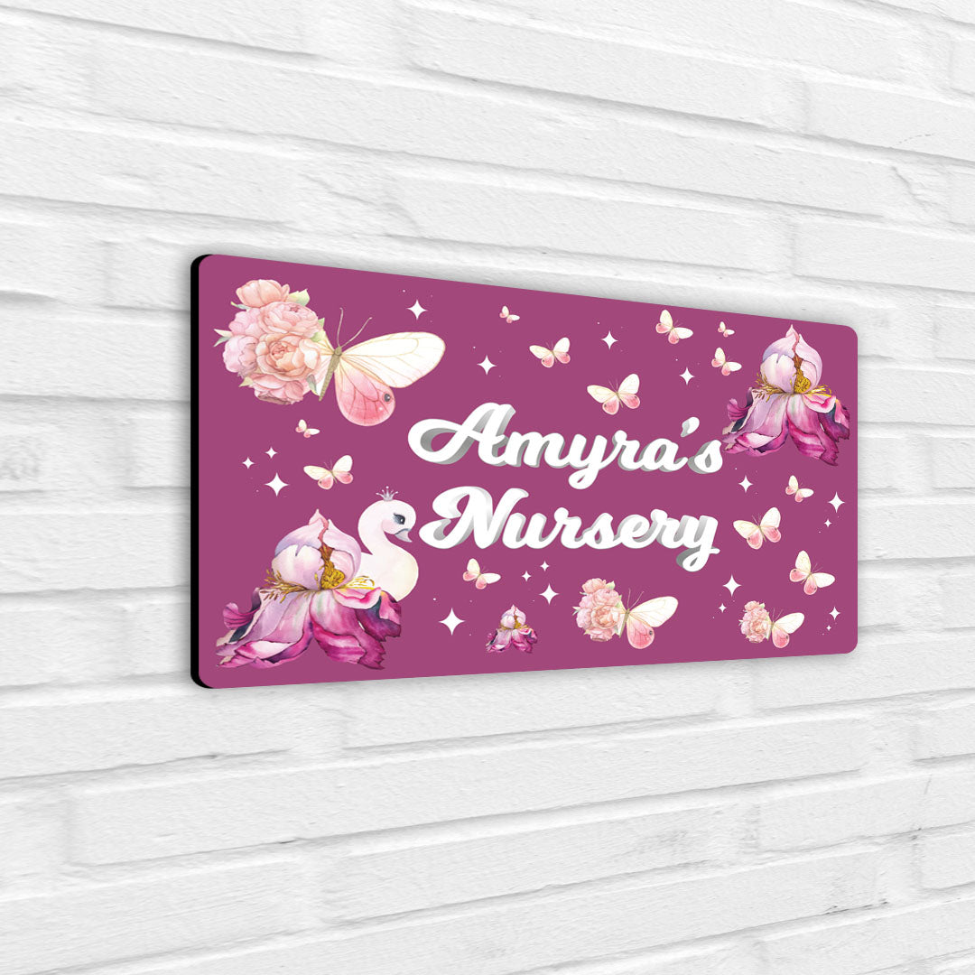 Butterfly Swan Blossom Name Plate (Standard) (kids)