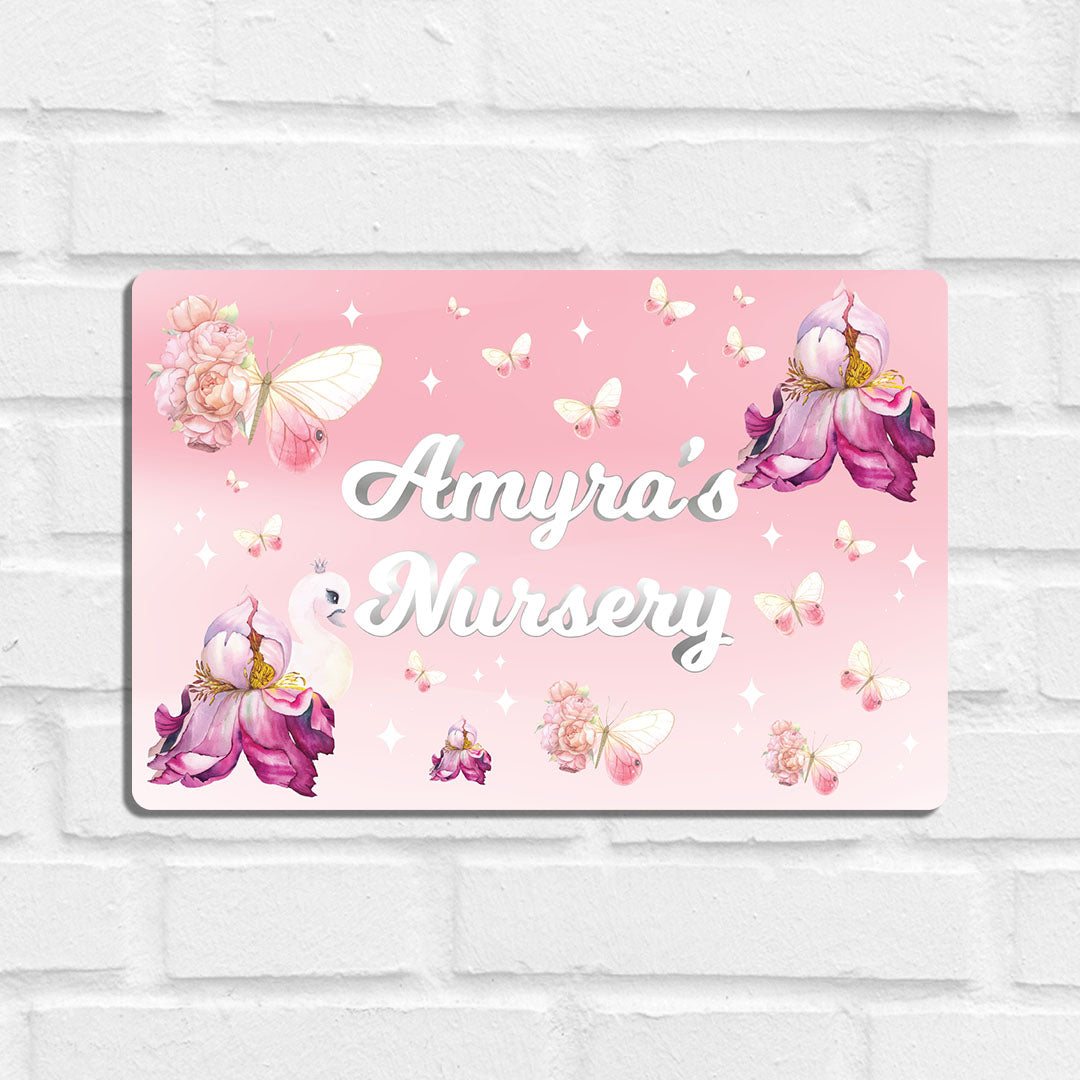 Butterfly Swan Blossom Name Plate (Standard) (kids)