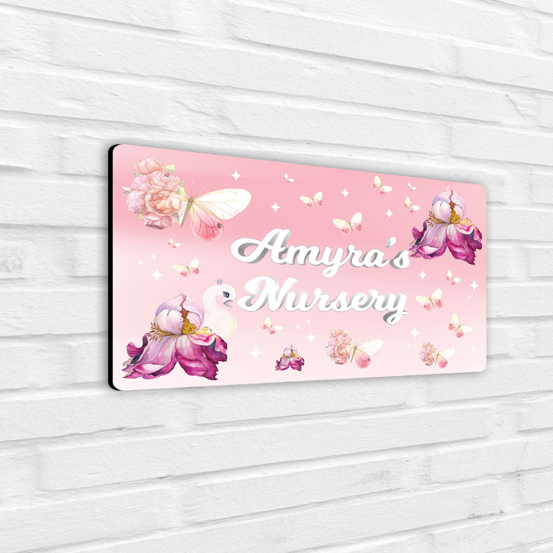 Butterfly Swan Blossom Name Plate (Standard) (kids)