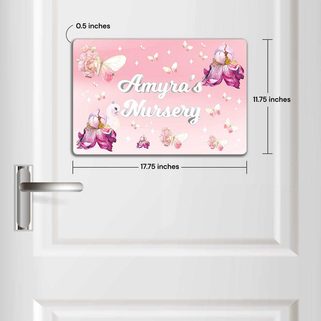 Butterfly Swan Blossom Name Plate (Standard) (kids)