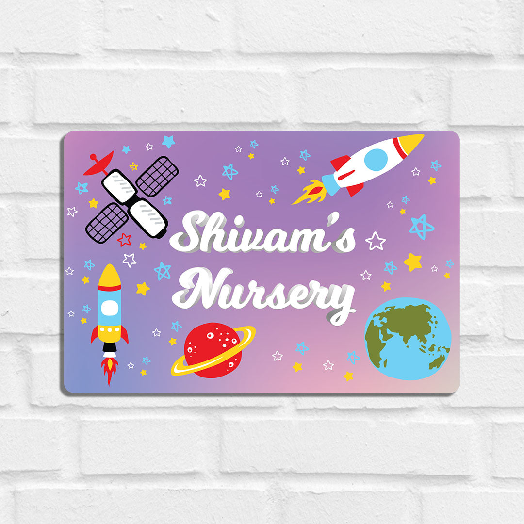 Space Satellites Name Plate (Standard) (kids)