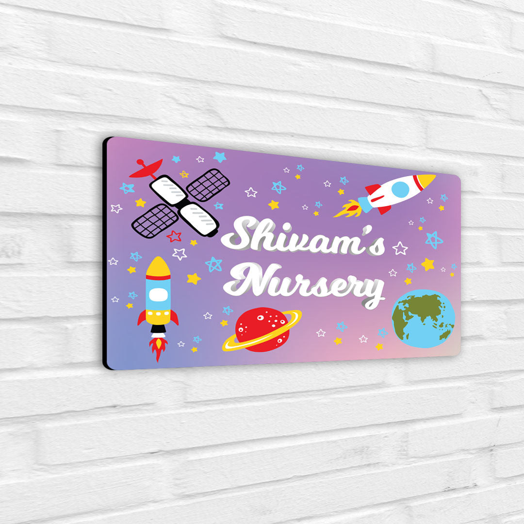 Space Satellites Name Plate (Standard) (kids)