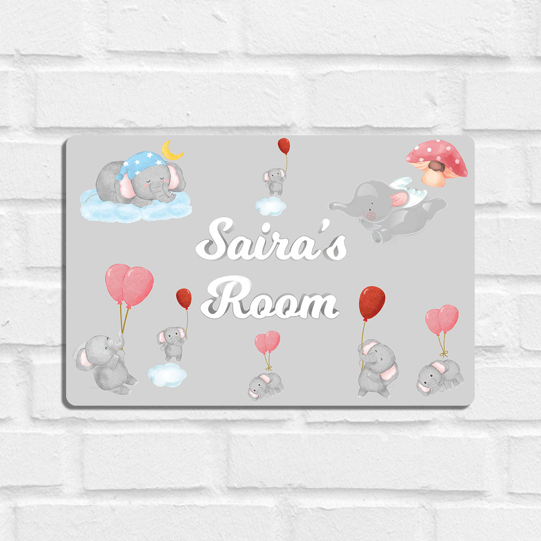 Red Balloon Ellie Name Plate (Standard) (kids)