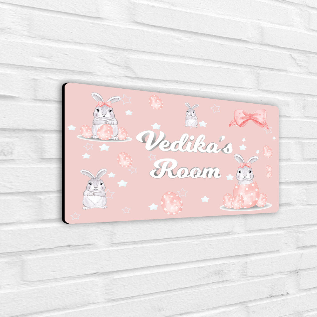 Easter Bunnies Name Plate (Standard) (kids)