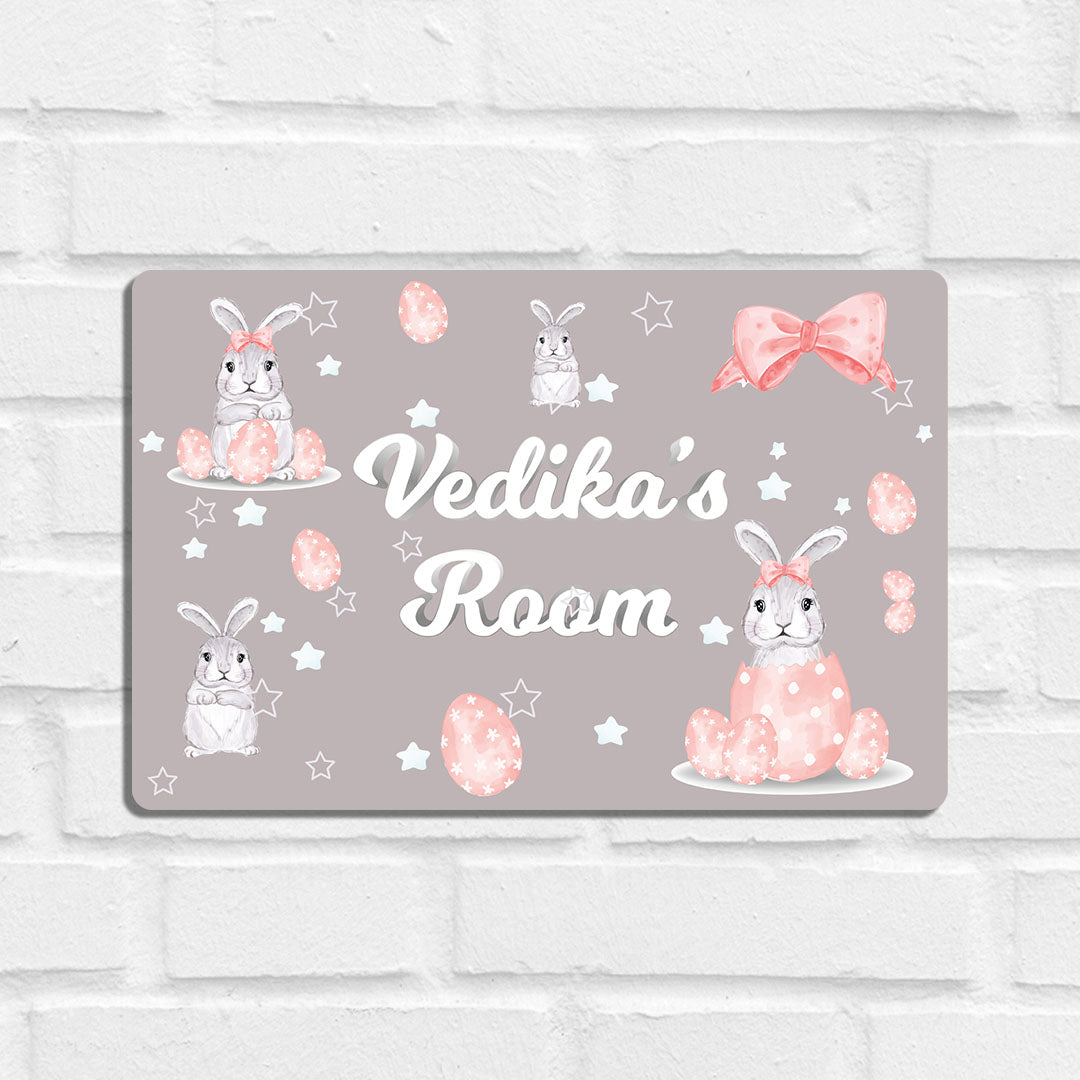 Easter Bunnies Name Plate (Standard) (kids)