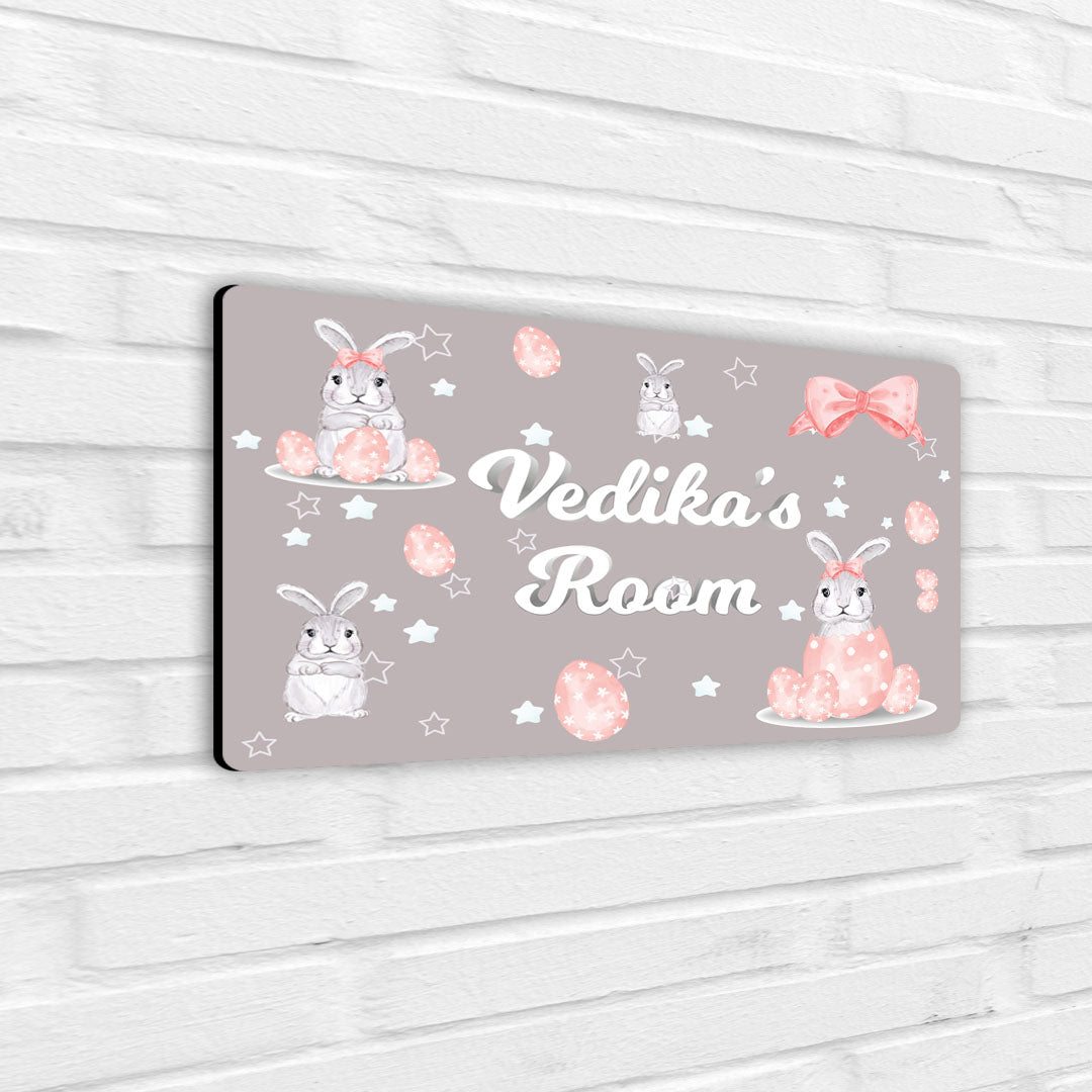 Easter Bunnies Name Plate (Standard) (kids)