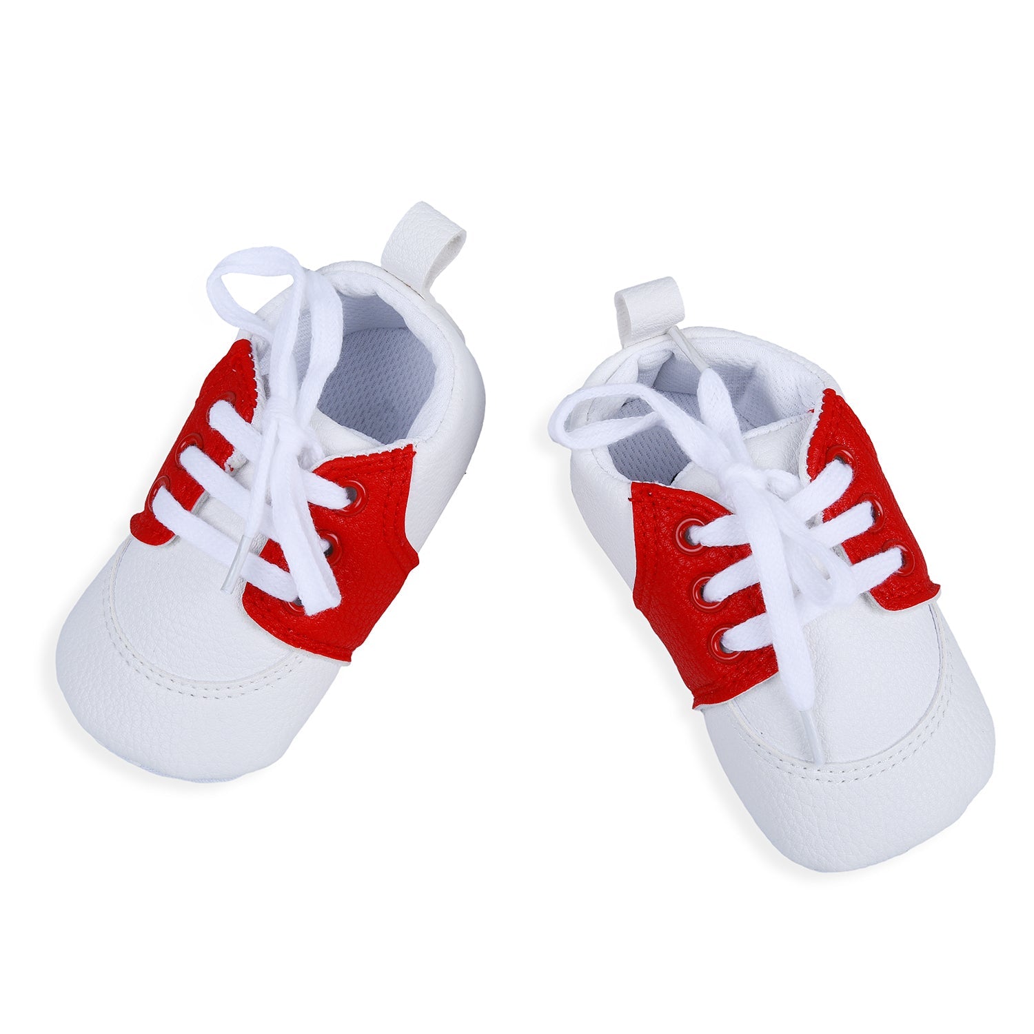 Lace-Up Stylish Leather Sneaker Shoes - Red - Baby Moo