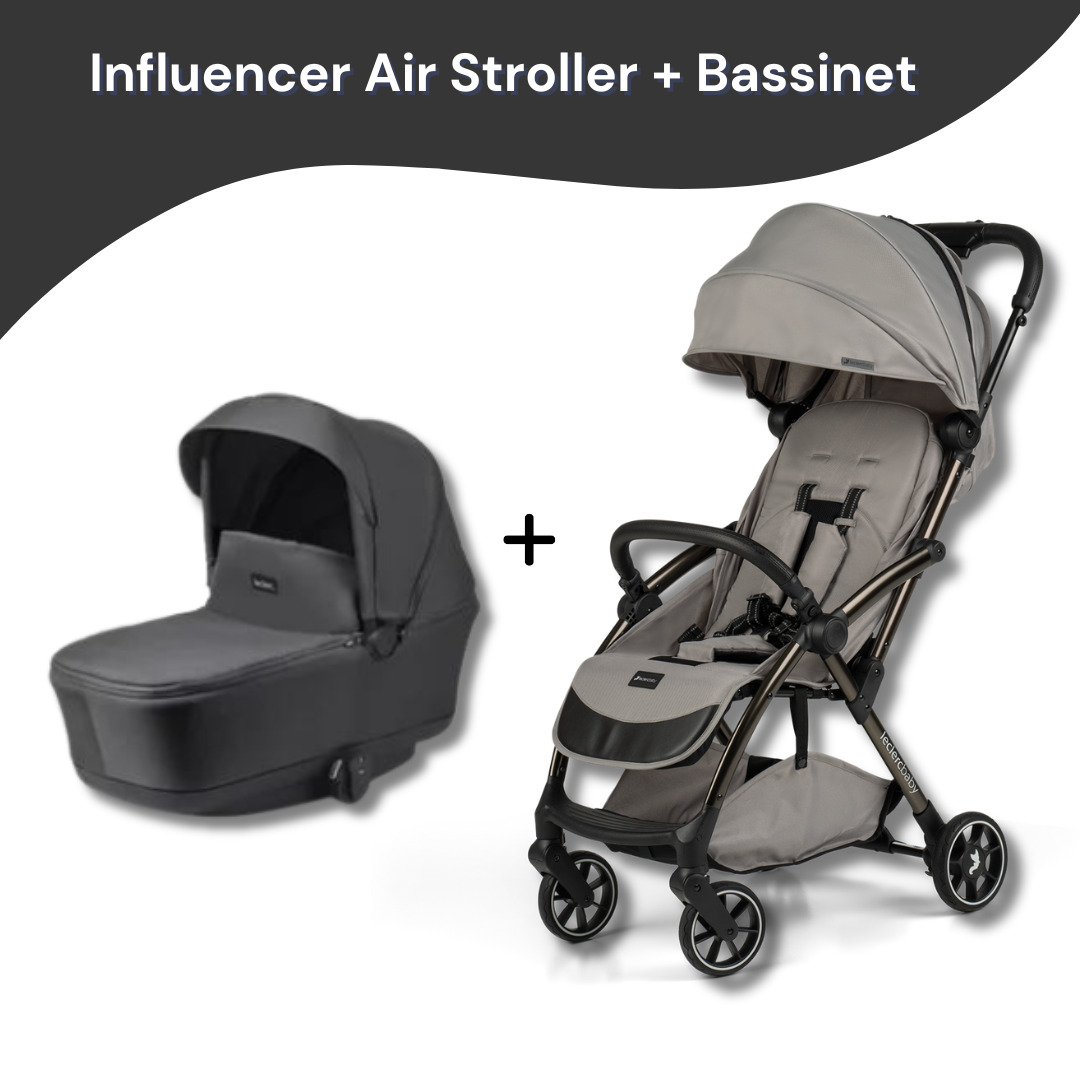 leclerc travel stroller Leclercbaby Bundle Influencer Air Violet Grey (Stroller + Bassinet) – Buy Now at My Baby Babbles