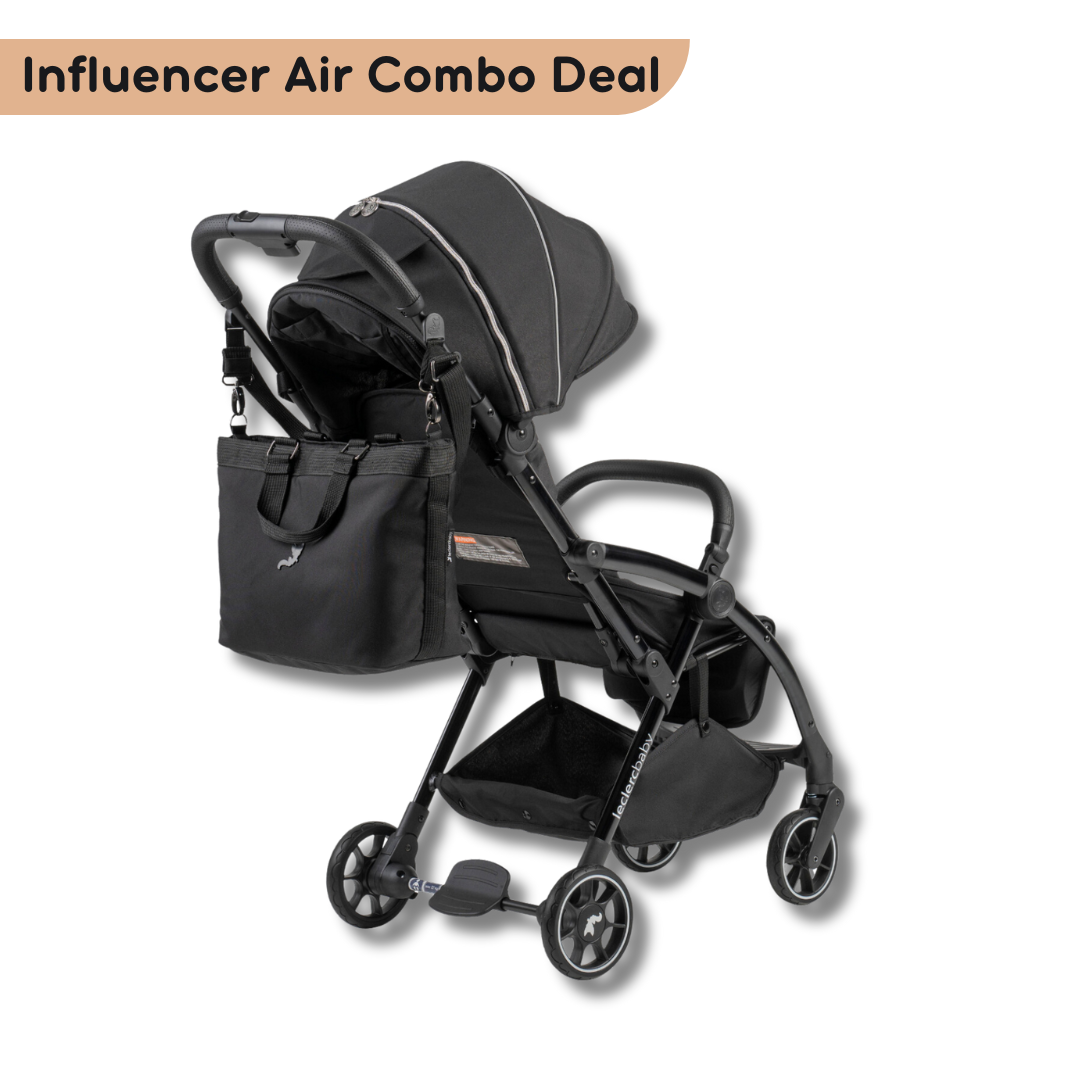 Leclercbaby Combo Influencer Air Piano Black (Stroller + Luxury Diaper Bag)