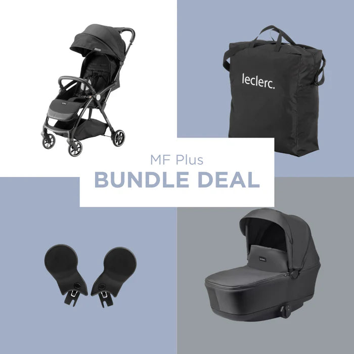 Leclercbaby Bundle Deal MF Plus Stroller Black + Bassinet Black