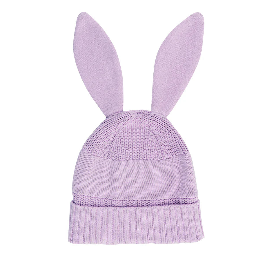 Bunny Beanie - Base: Lilac; Letter: Ivory