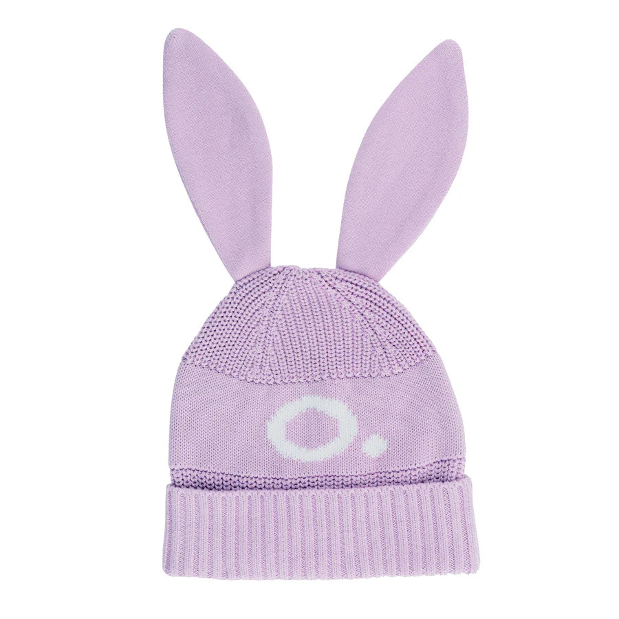 Bunny Beanie - Base: Lilac; Letter: Ivory