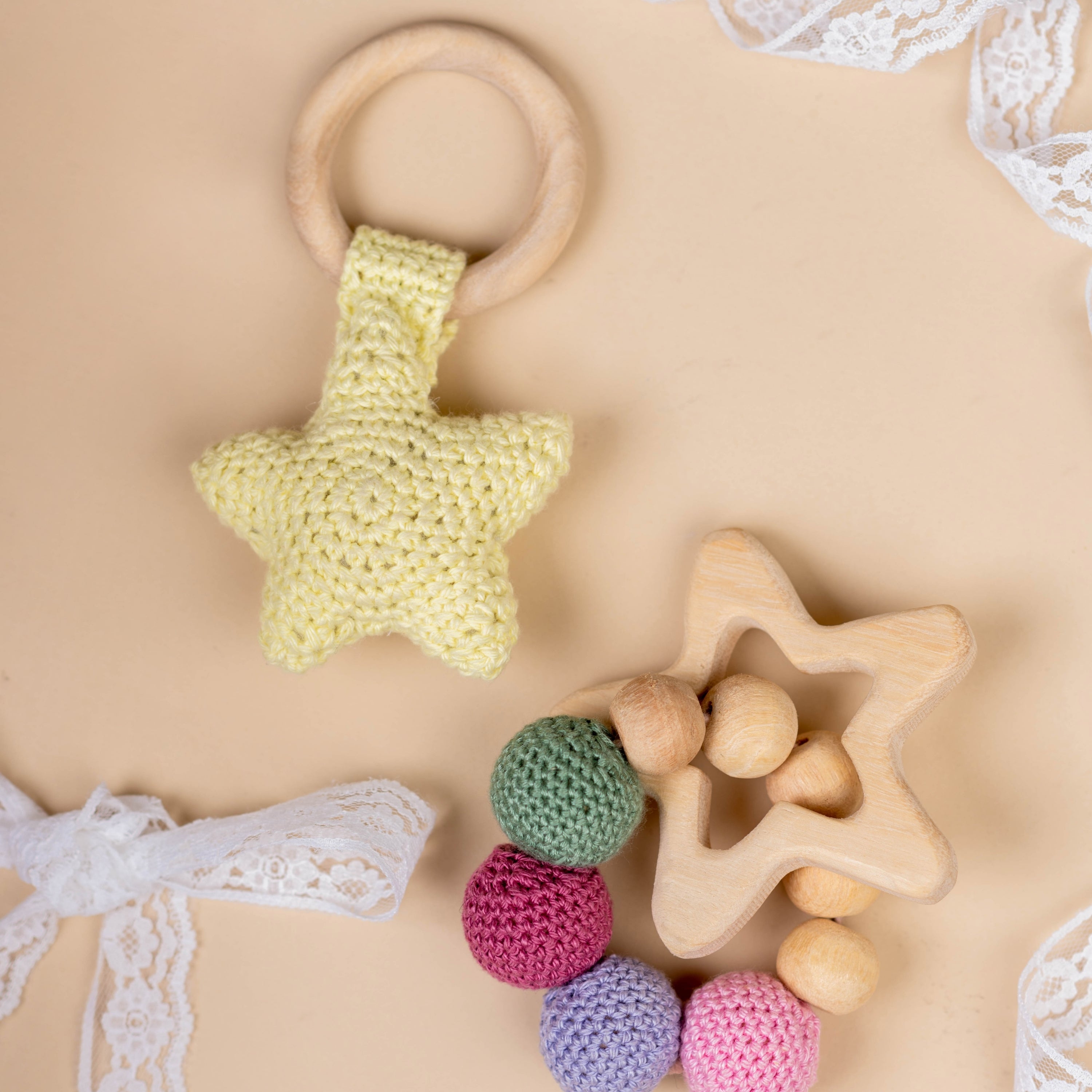Neem Wood Star Rattle And Teether