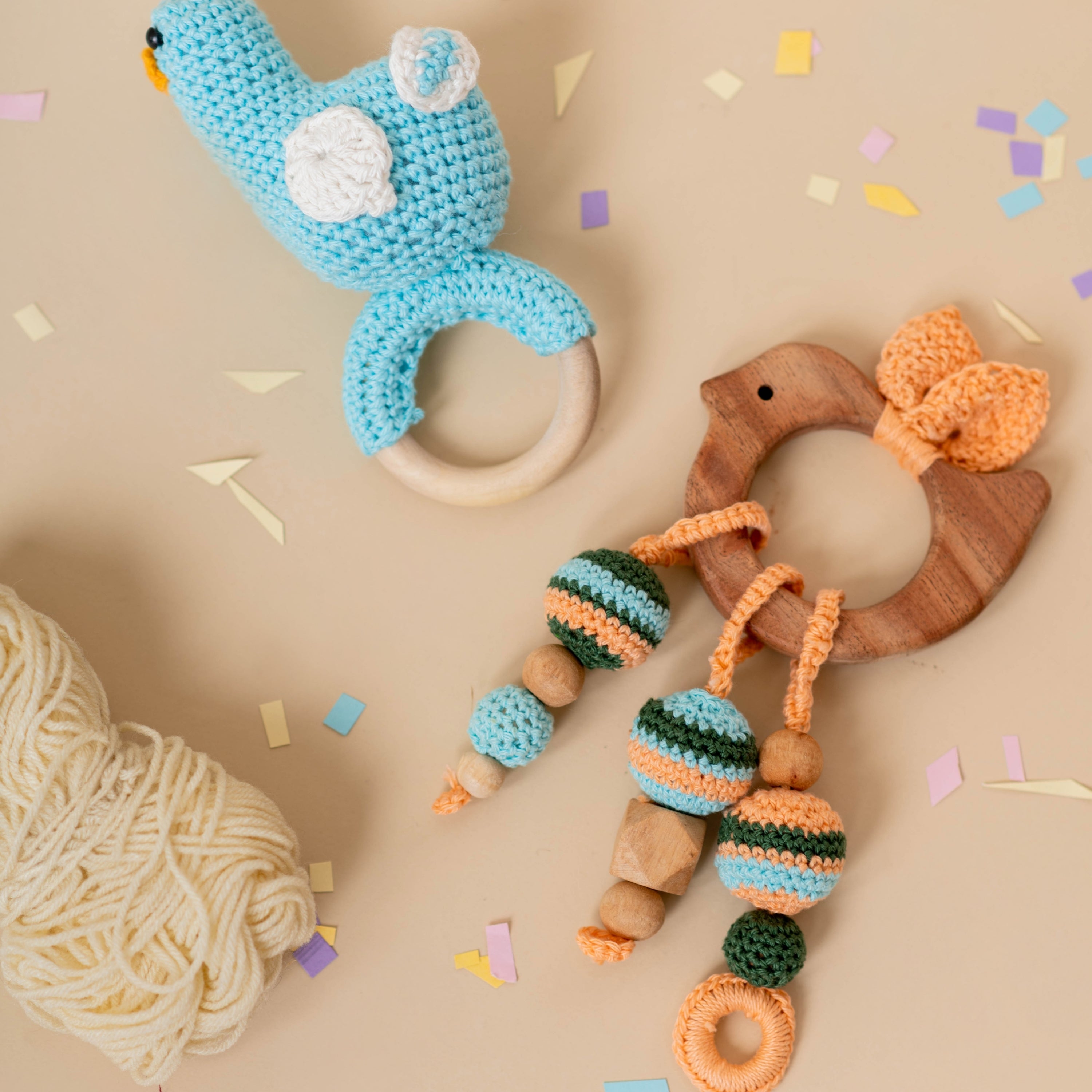 Neem Wood Bird Rattle And Teether