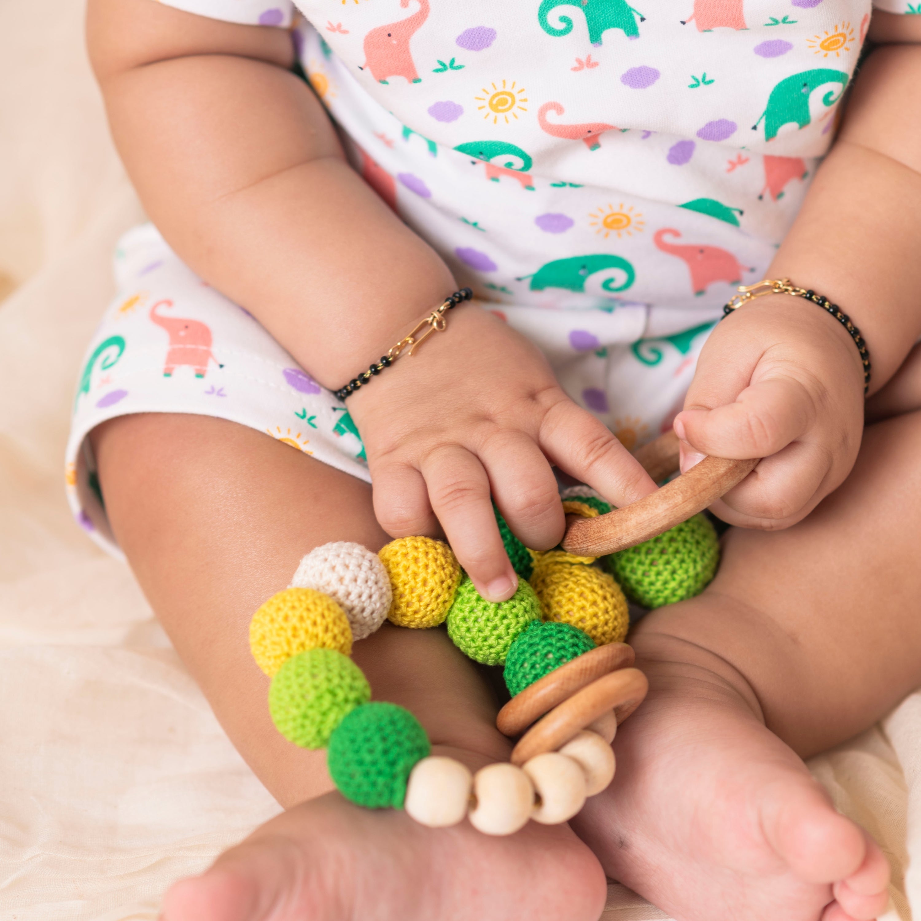 Neem Wood Bead Teether And Rattle