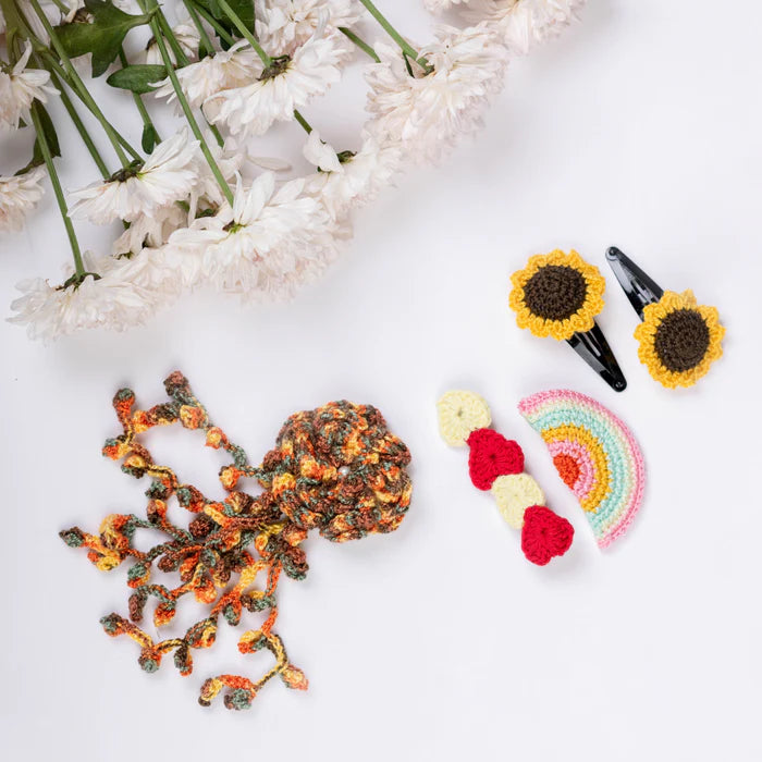 Long Flower Hanging  Clip/ Heart Clip