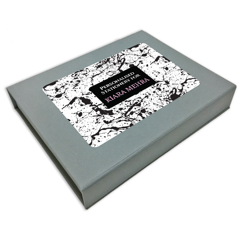 Personalised Black & White Stationery Gift Set - Set of 24 or 48