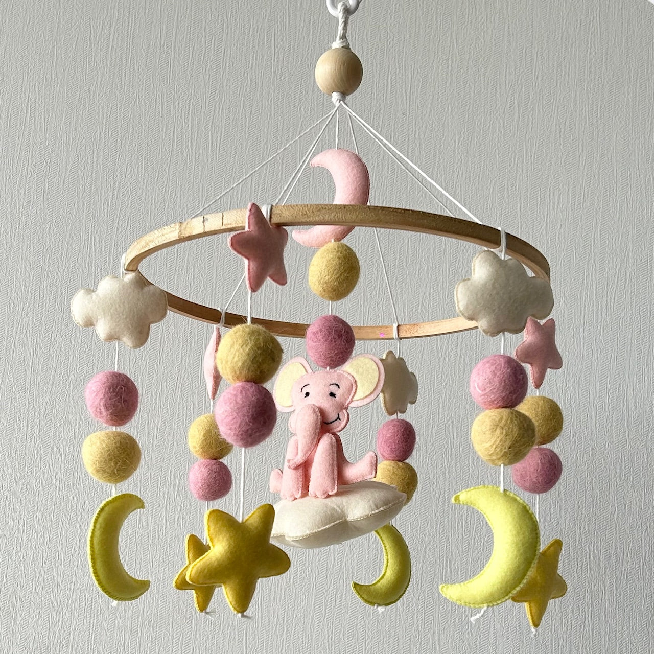 Babble Wrap Cot / Crib Mobile - Starry Sky Elephant