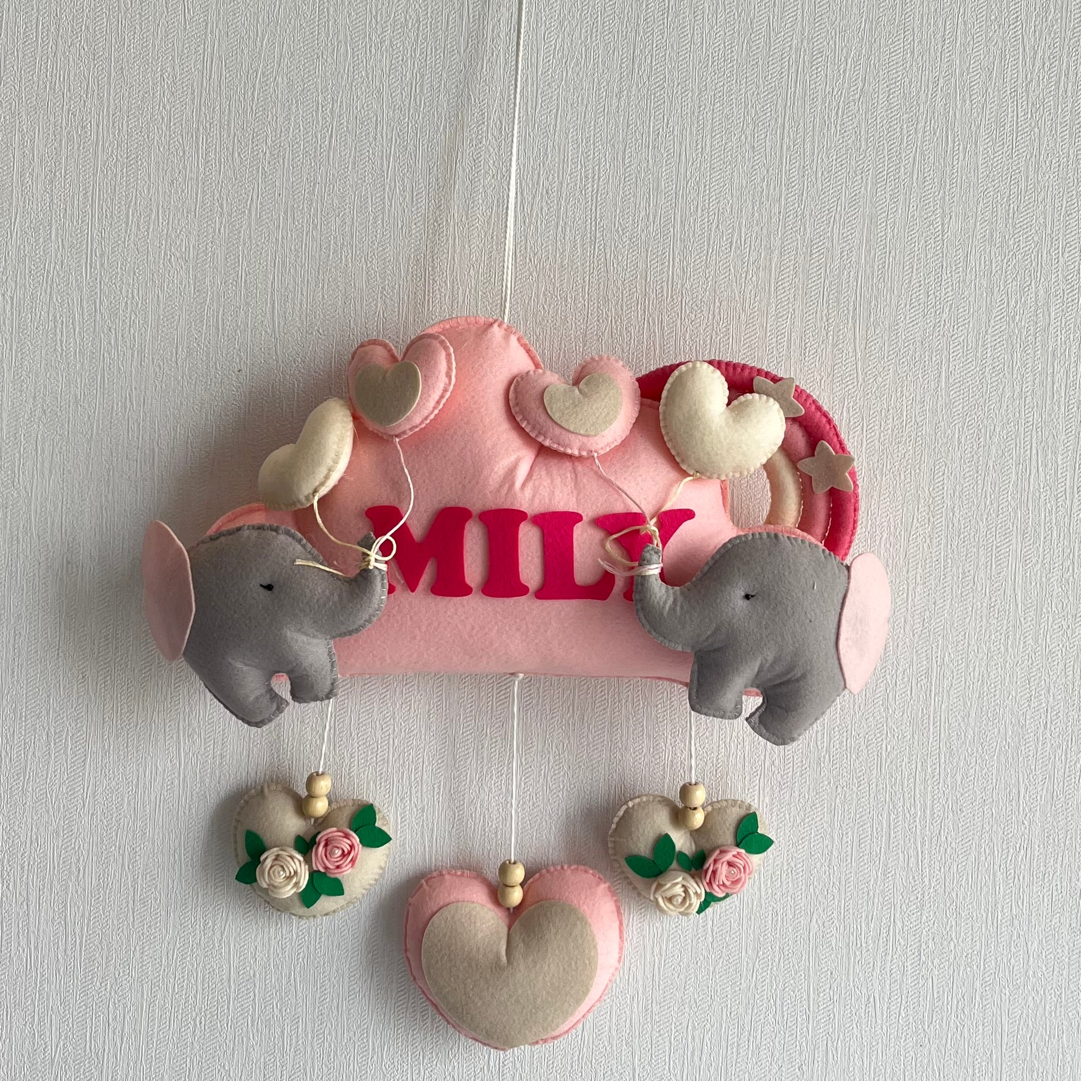 Babble Wrap  Elephant Cloudscape Name Hanging