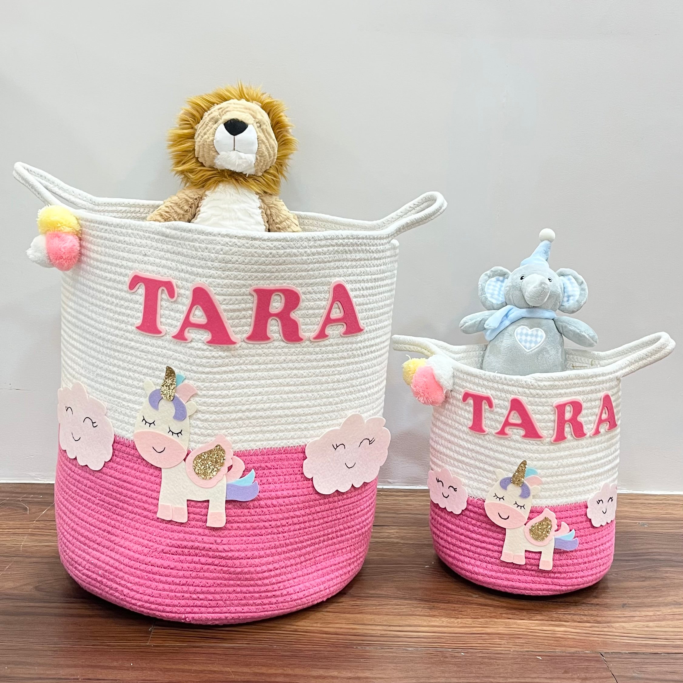 Babble Wrap Jute Cotton Storage Basket - Magical Unicorn