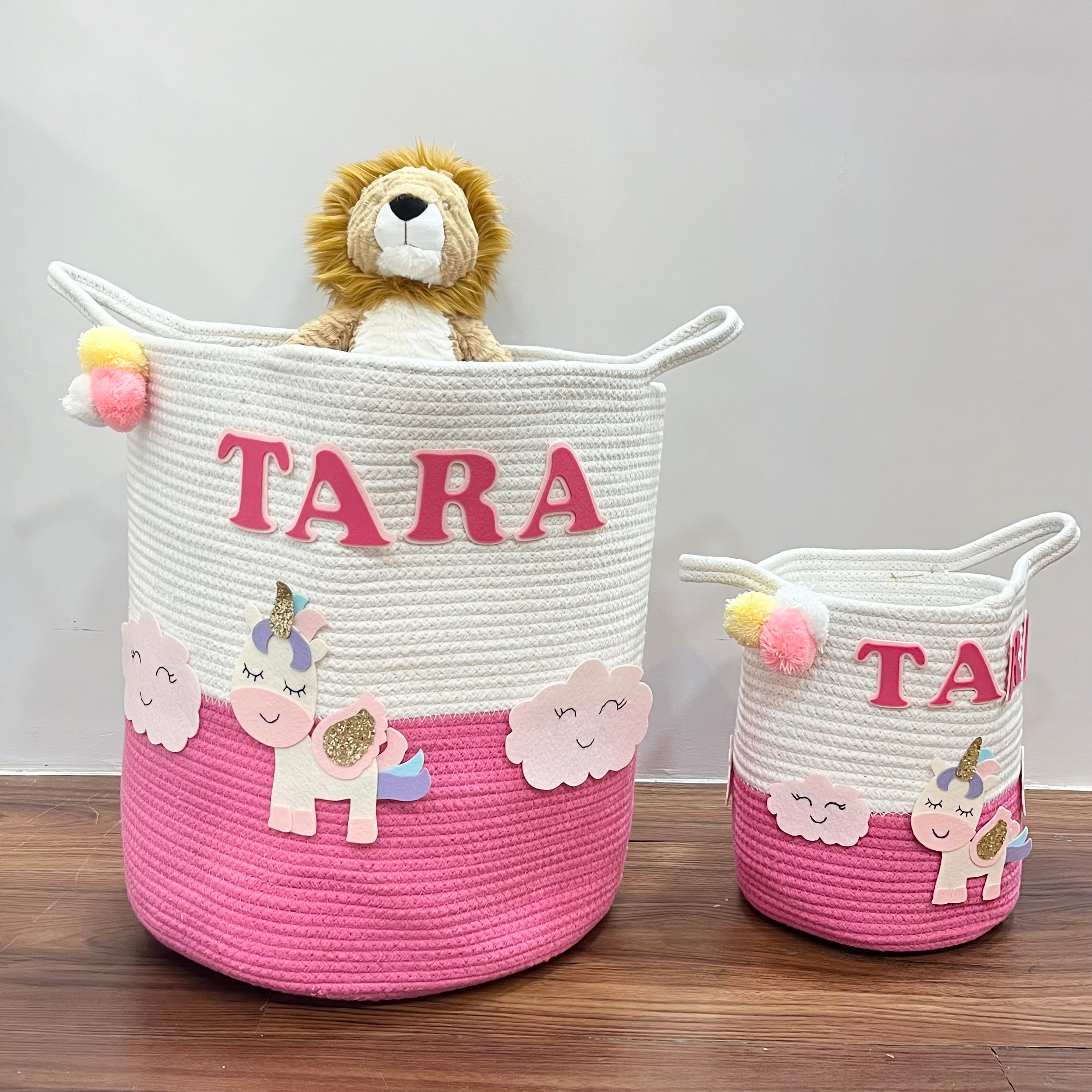 Babble Wrap Jute Cotton Storage Basket - Magical Unicorn