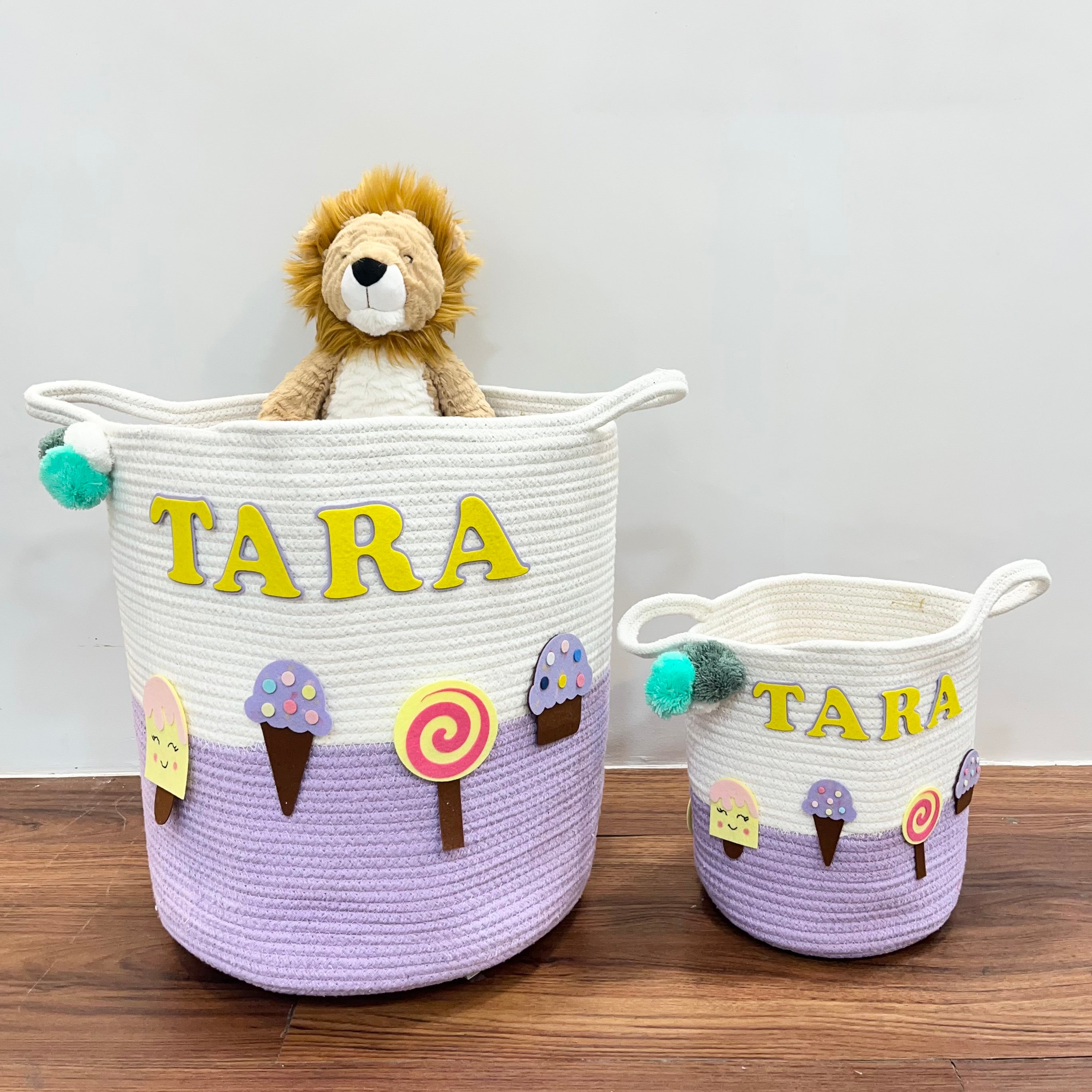 Babble Wrap Jute Cotton Storage Basket - Sweet Treats