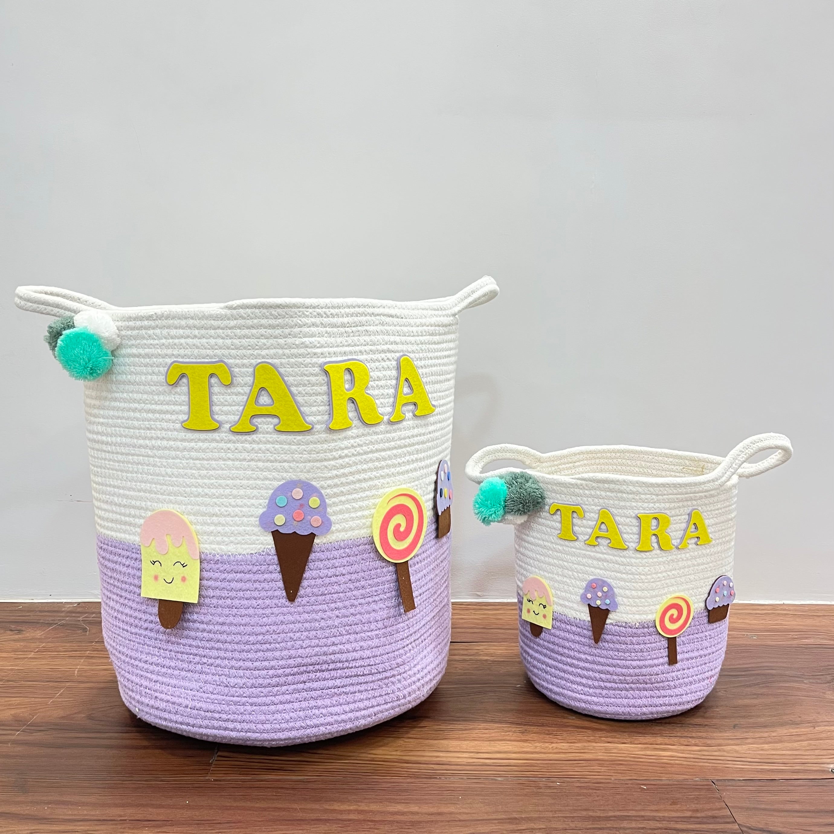 Babble Wrap Jute Cotton Storage Basket - Sweet Treats