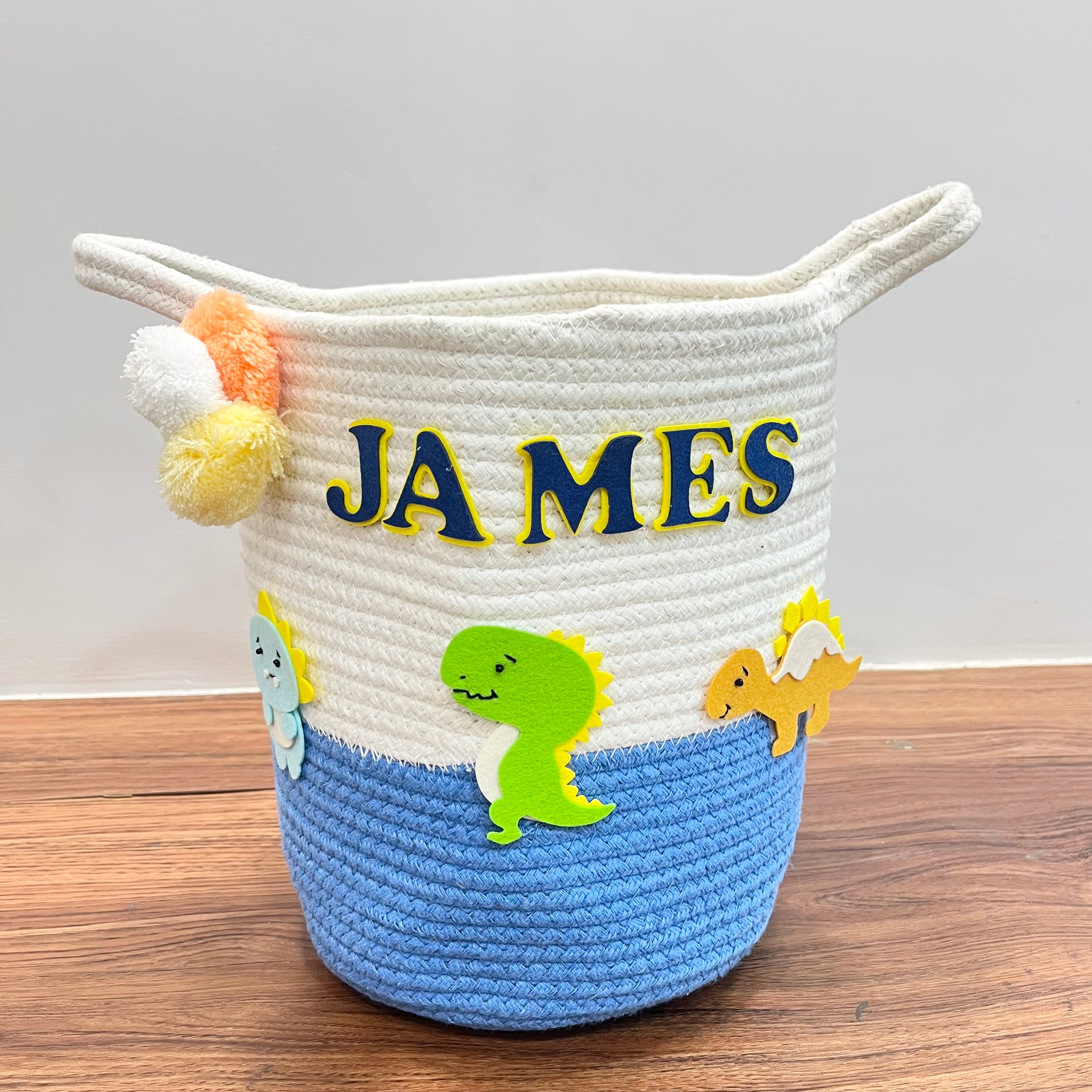 Babble Wrap Jute Cotton Storage Basket - T-Rex Treasures