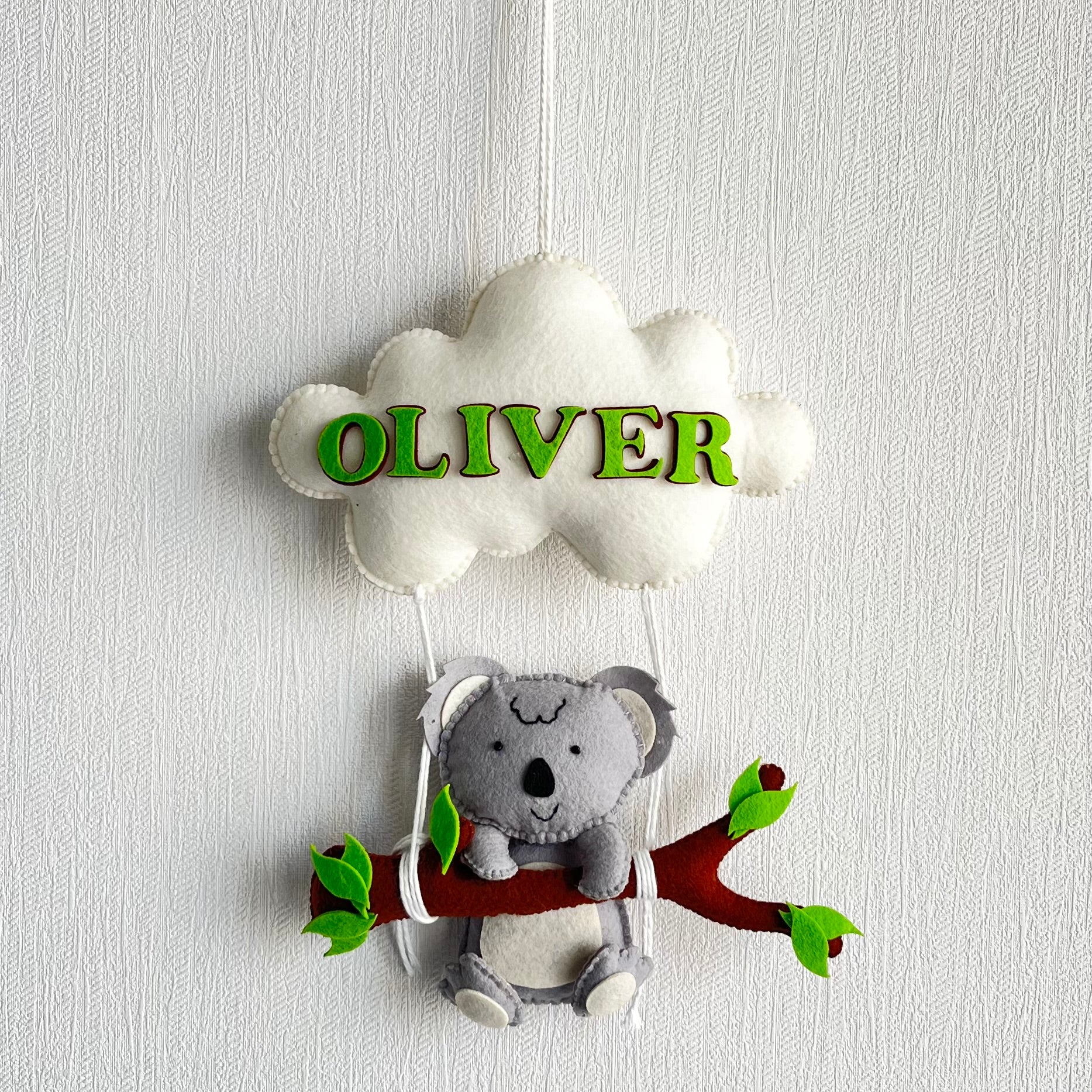 Koala's Cling Name Hanging